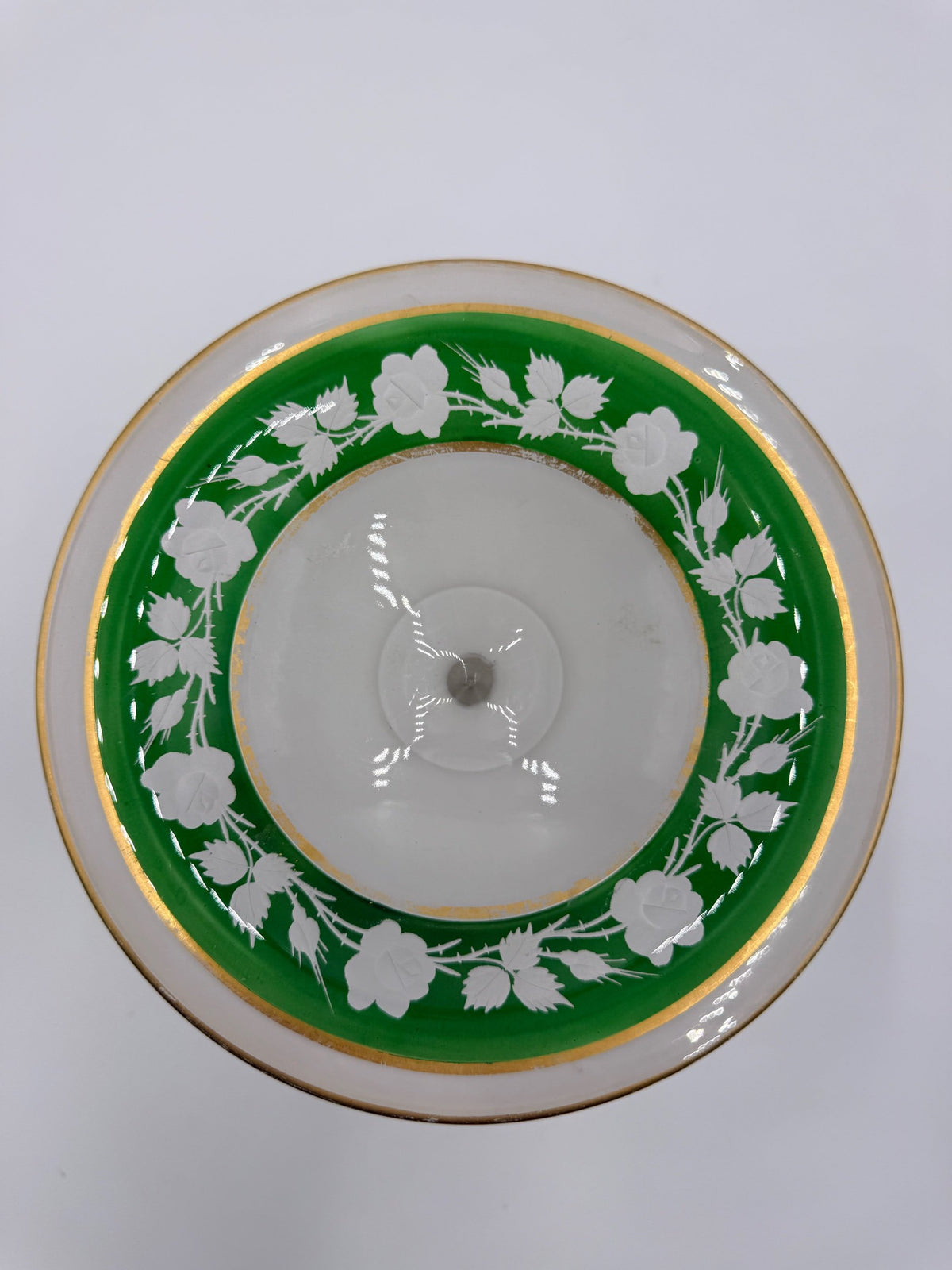 Italian White Opaline Tazza, 7"