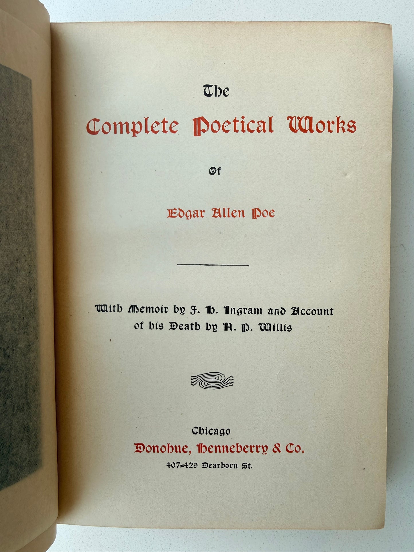Edgar Allen Poe’s Poetical Works with Memoir (~1895)