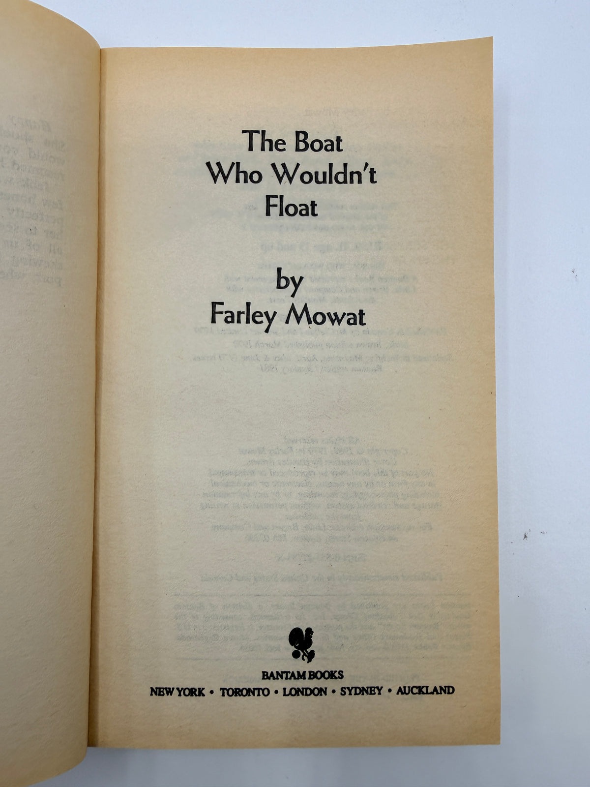 The Boat Who Wouldn't Float by Farley Mowat