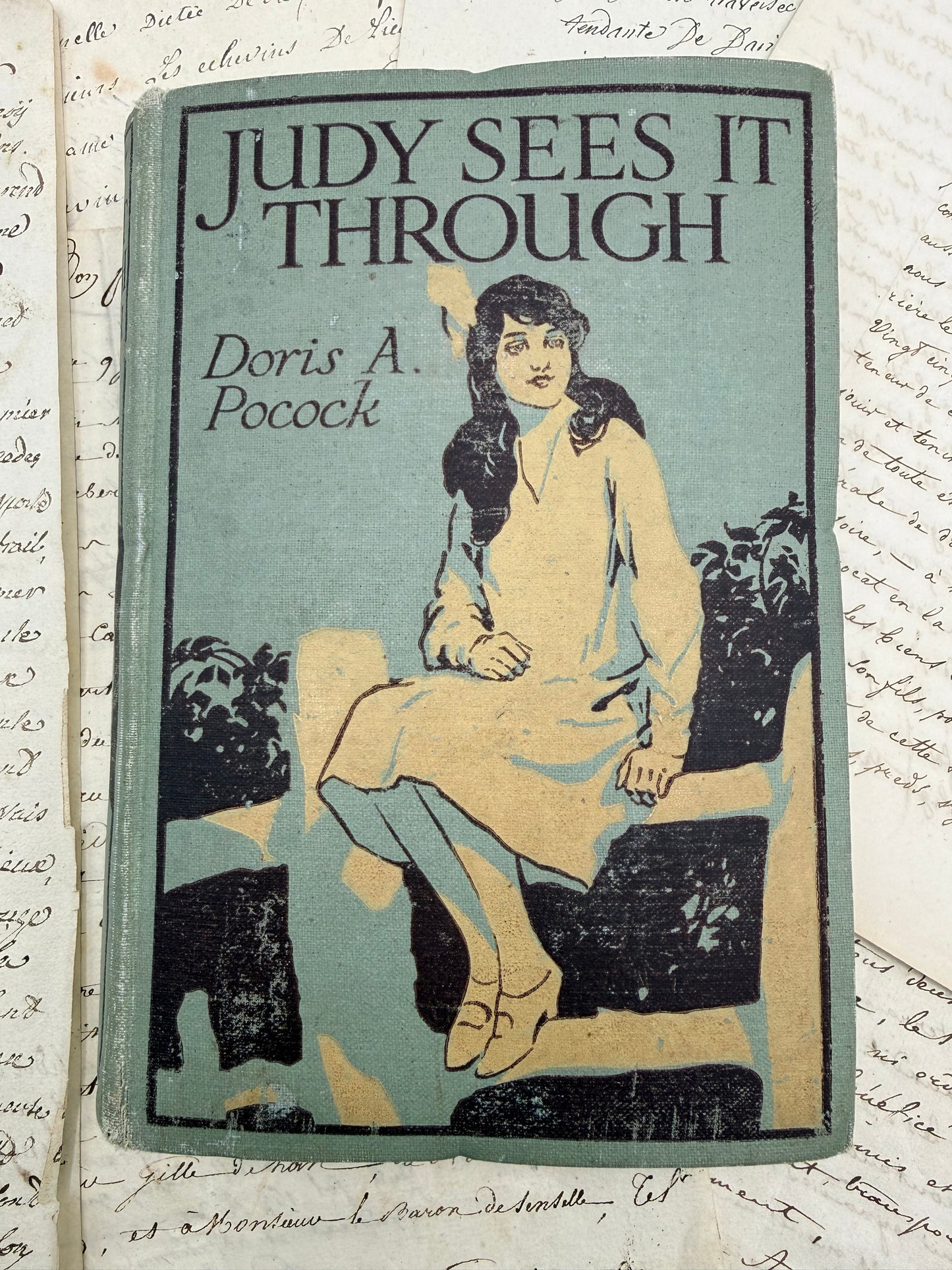Book cover of 'Judy Sees It Through' by Doris A. Pocock on a textured background