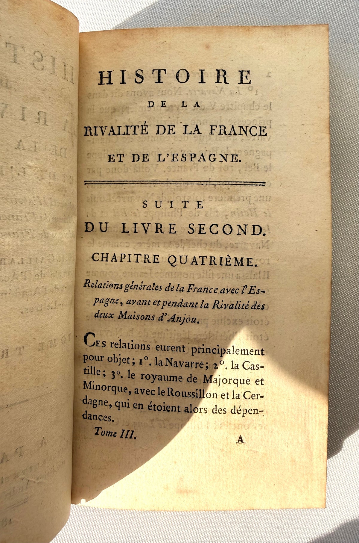 The History of the Rivalry Between France & Spain, 1801, French language DSM Vintage