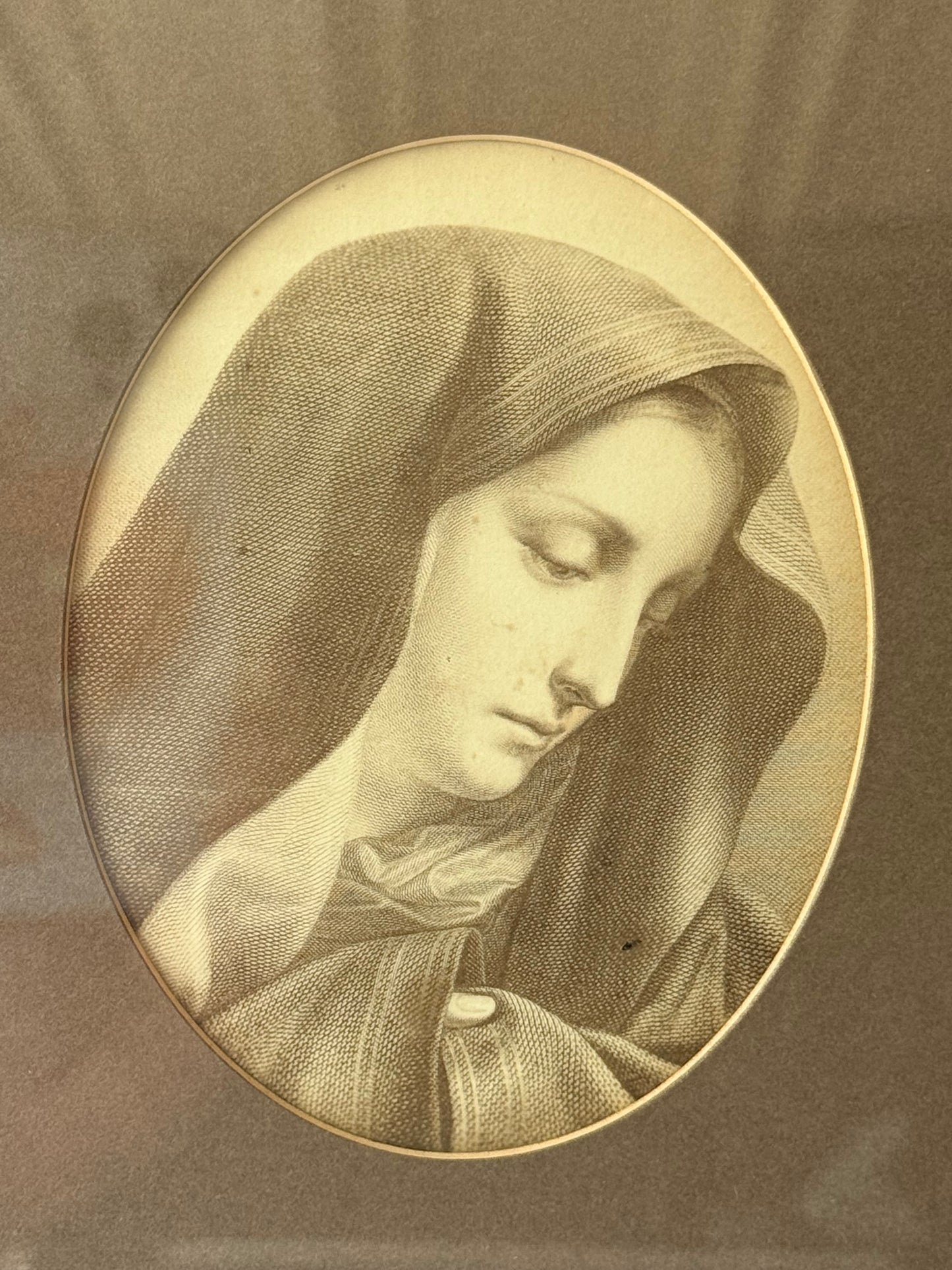 Vintage Virgin Mary Wall Art, 9”