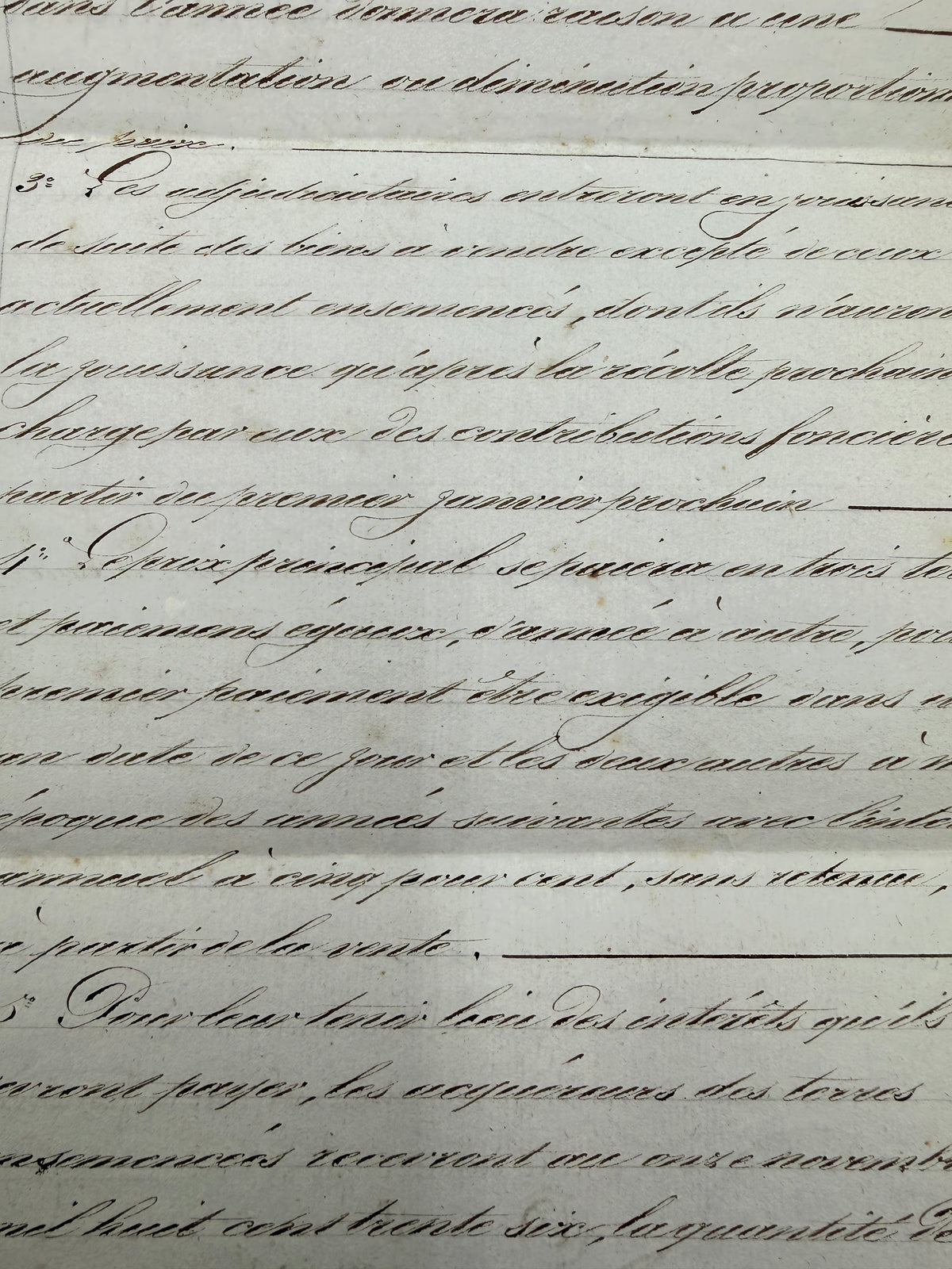 French Handwritten Antique Document with Purple Paper Cover