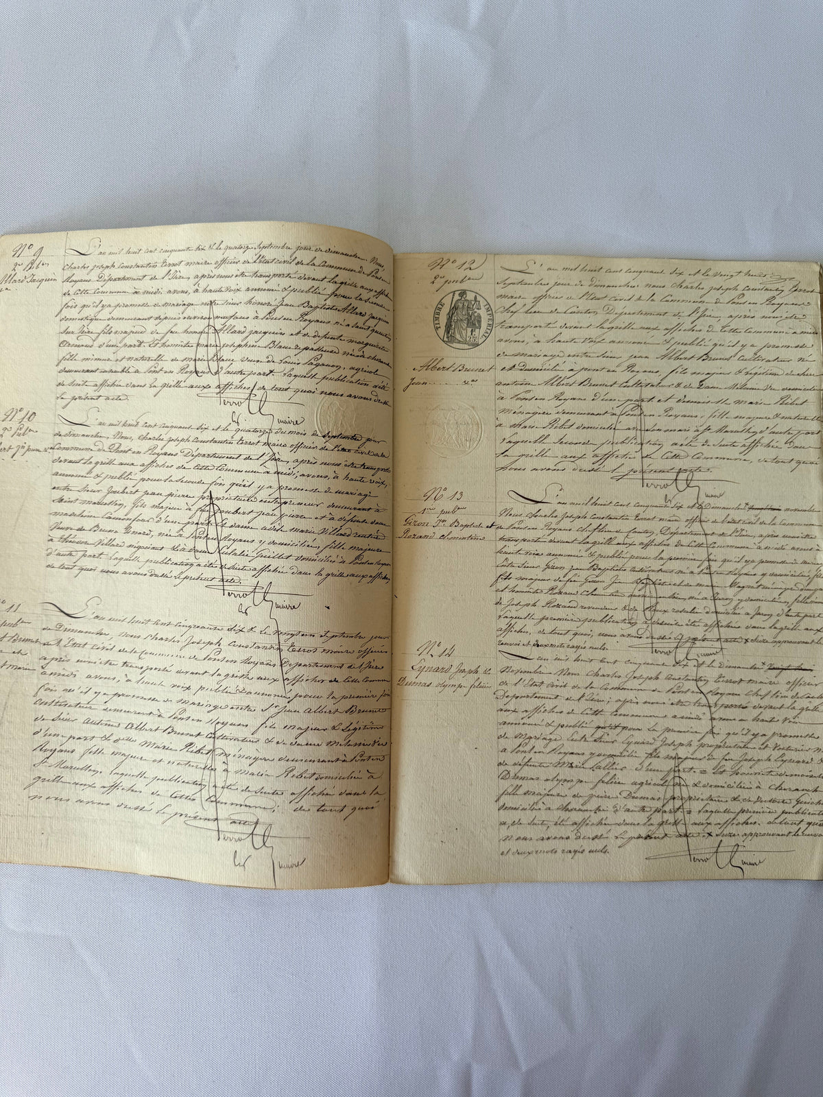 French Publication of Marriage, 1856, Saint Marcellin DSM Vintage