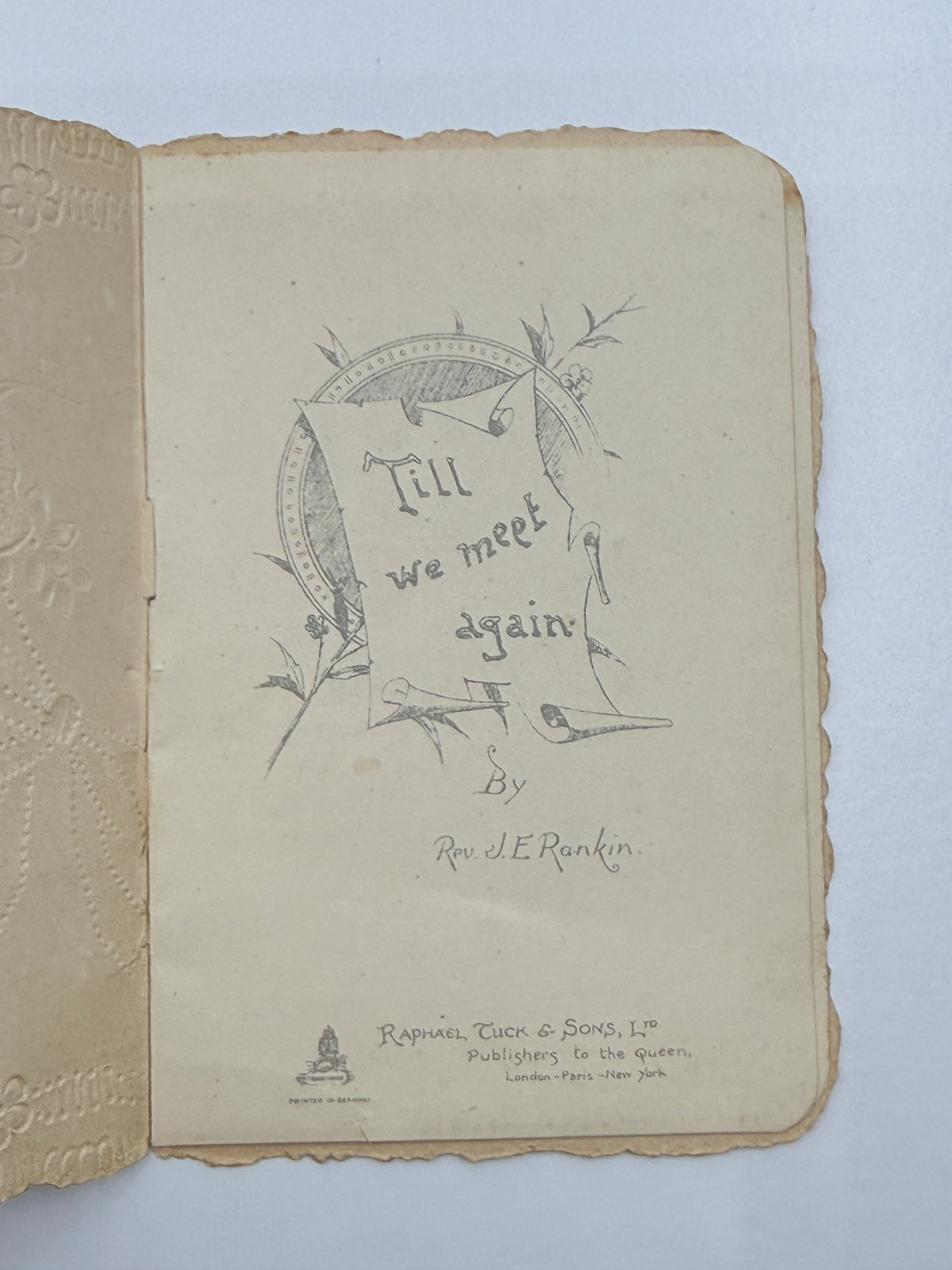 Victorian Die-Cut Style Love Token Booklet, Till We Meet Again