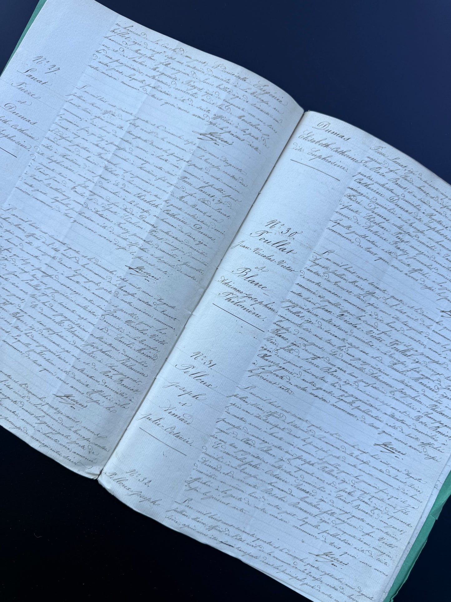 French Handwritten Multi-Page Registrar Document, 1864