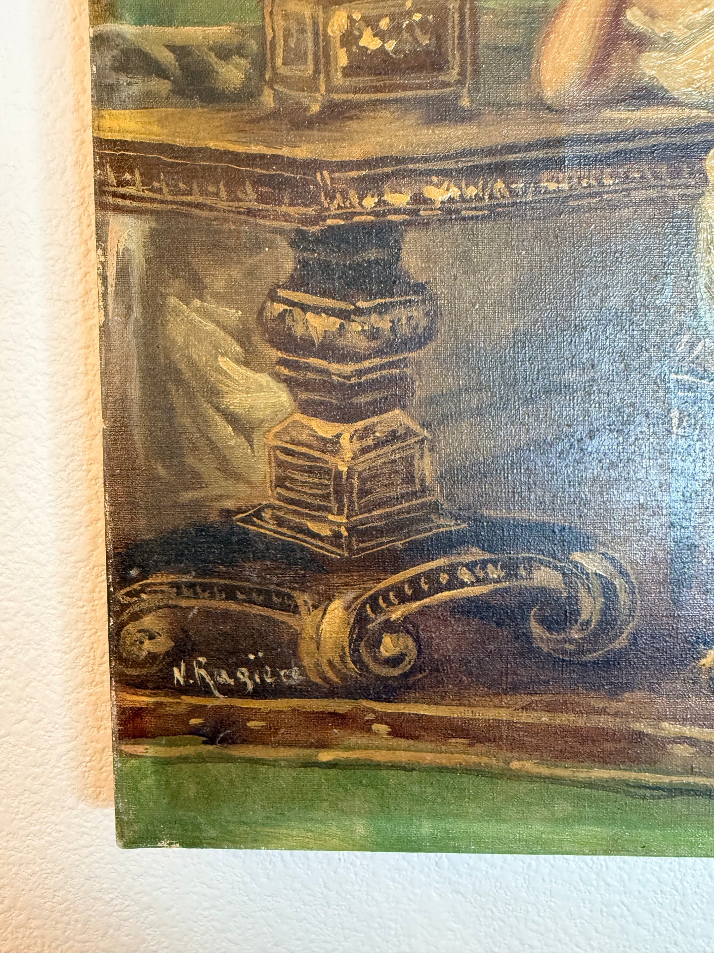 European Antique Oil Painting, 24”