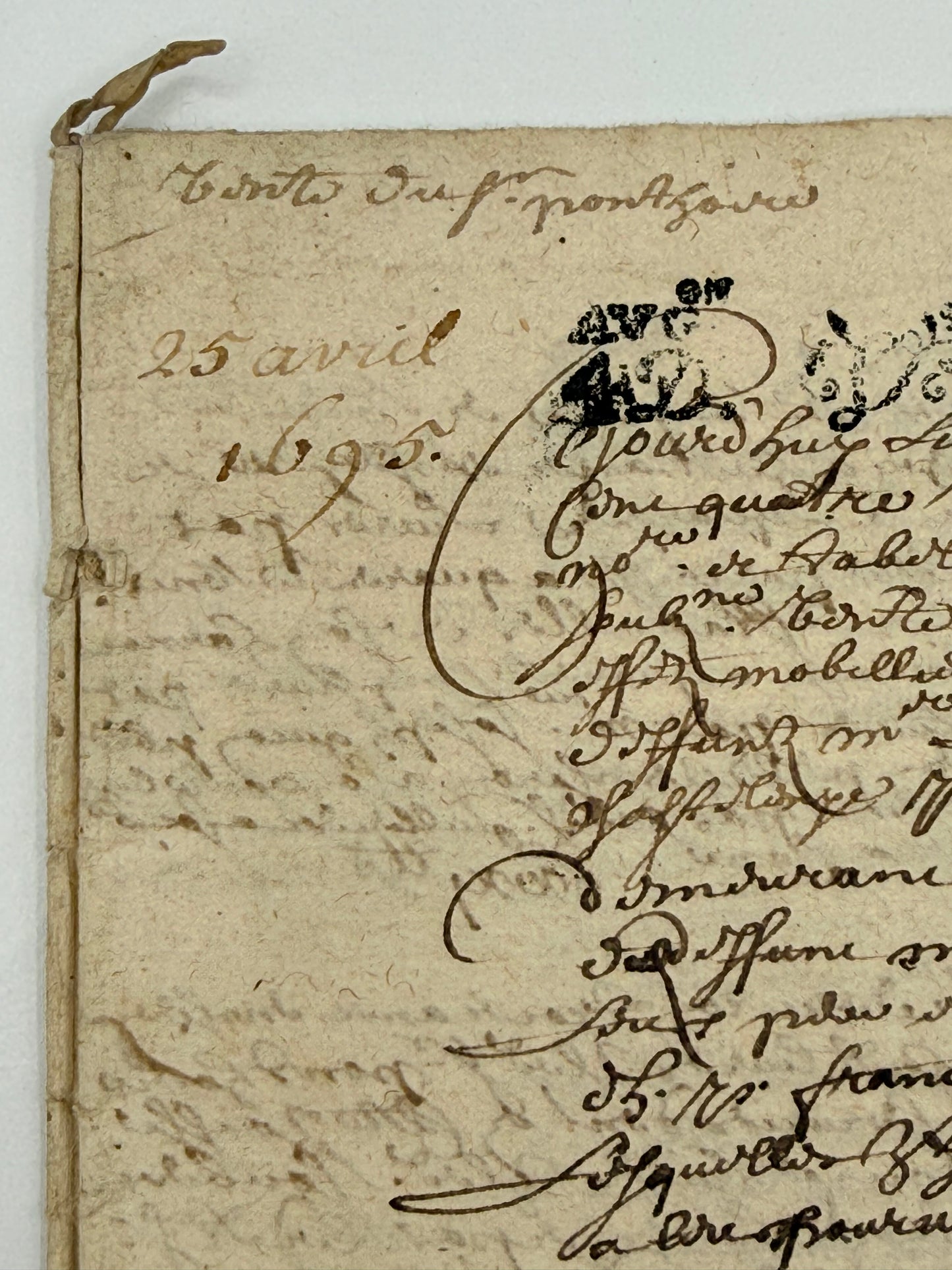 French Handwritten Document, 1695, 16-page
