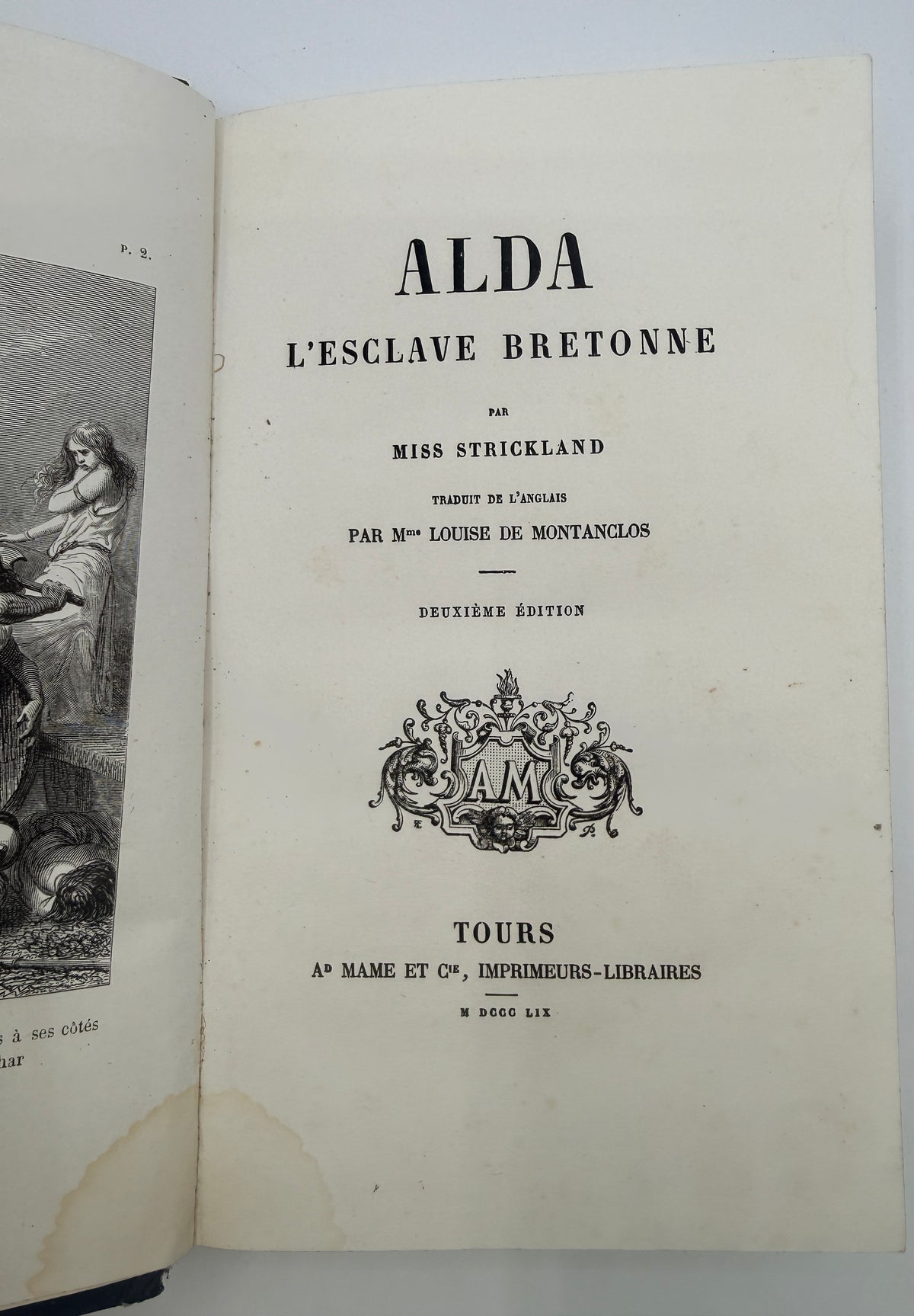 Alda, Antique French Book, 1859