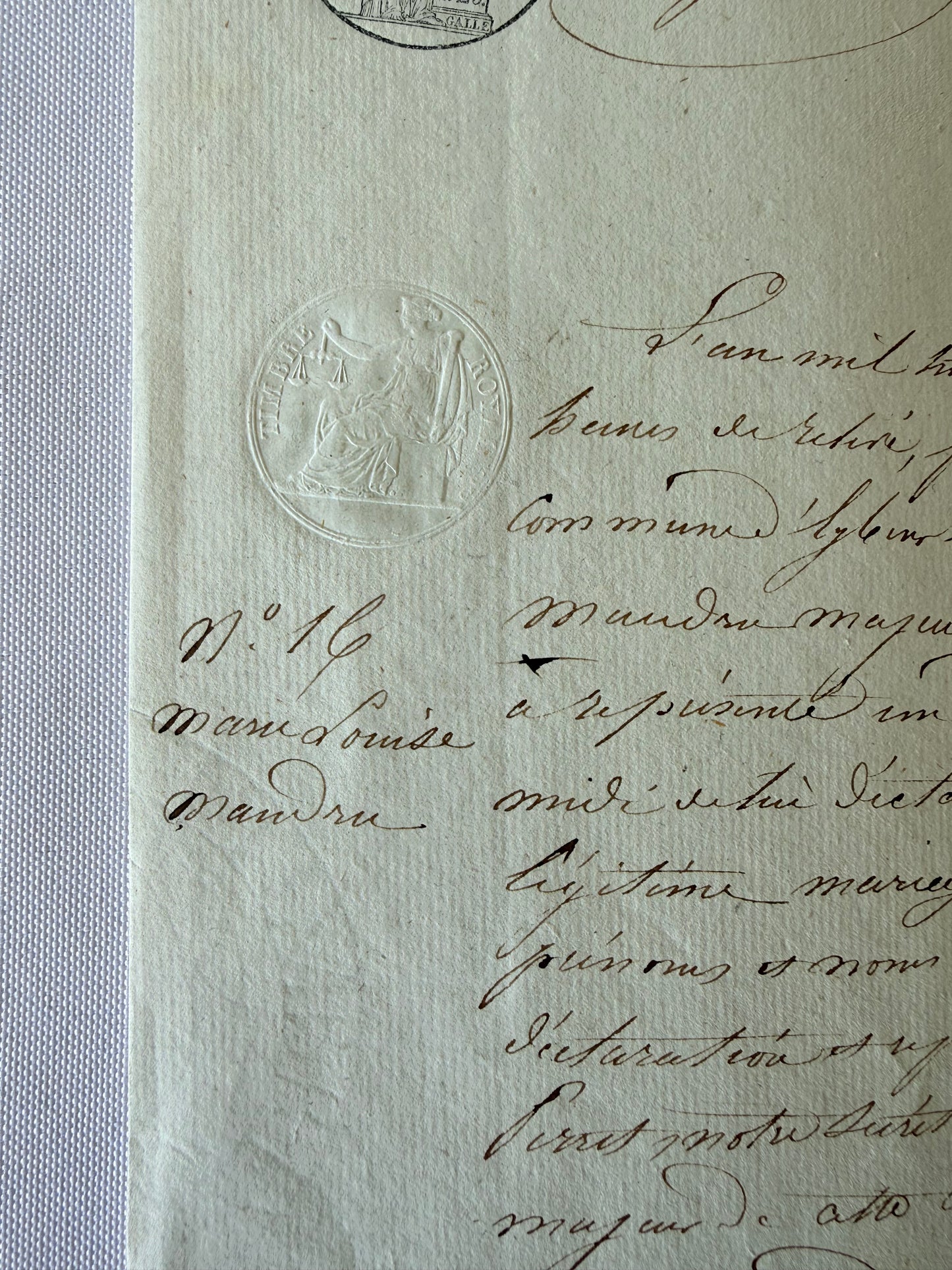French Handwritten City Hall Document, 1828, Grenoble