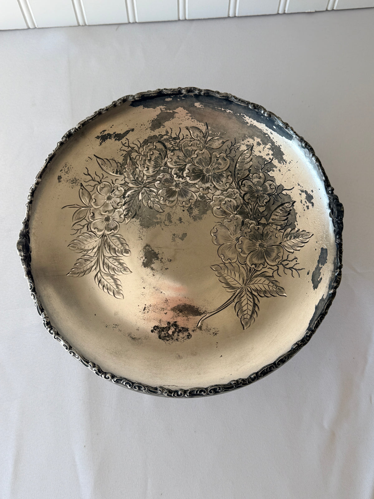 Silver Plate Antique Paw Foot Baroque Revival Centerpiece Compote