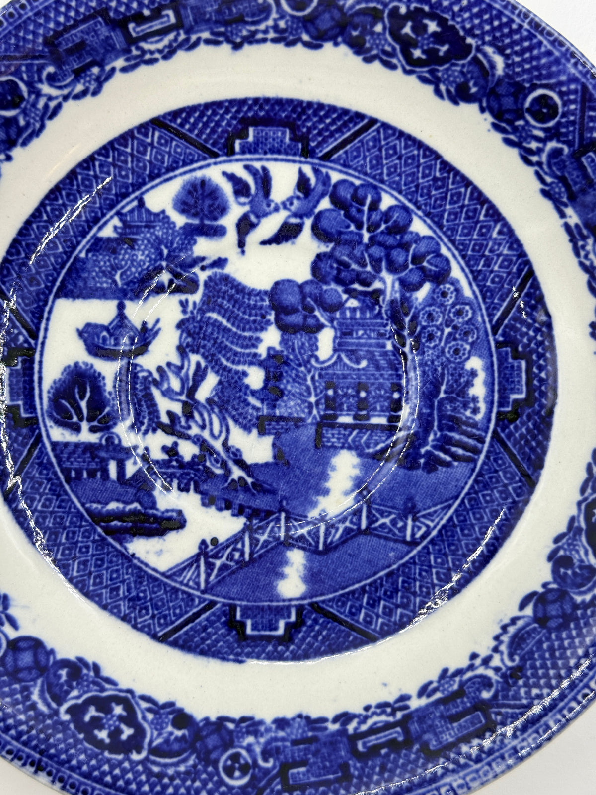 Blue Willow Small Blue & White English Plate