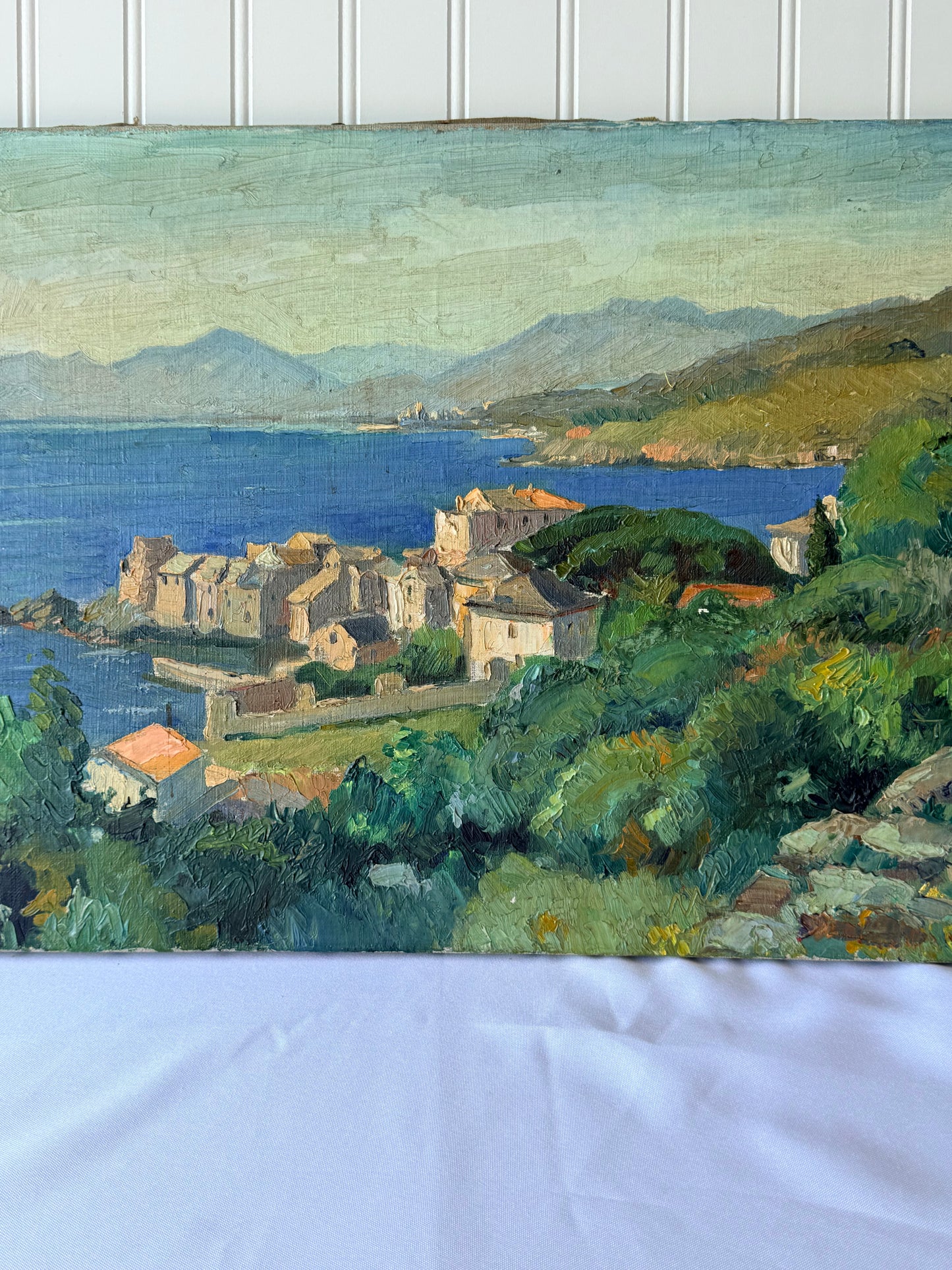 European Seascape Signed Oil Painting, 21”
