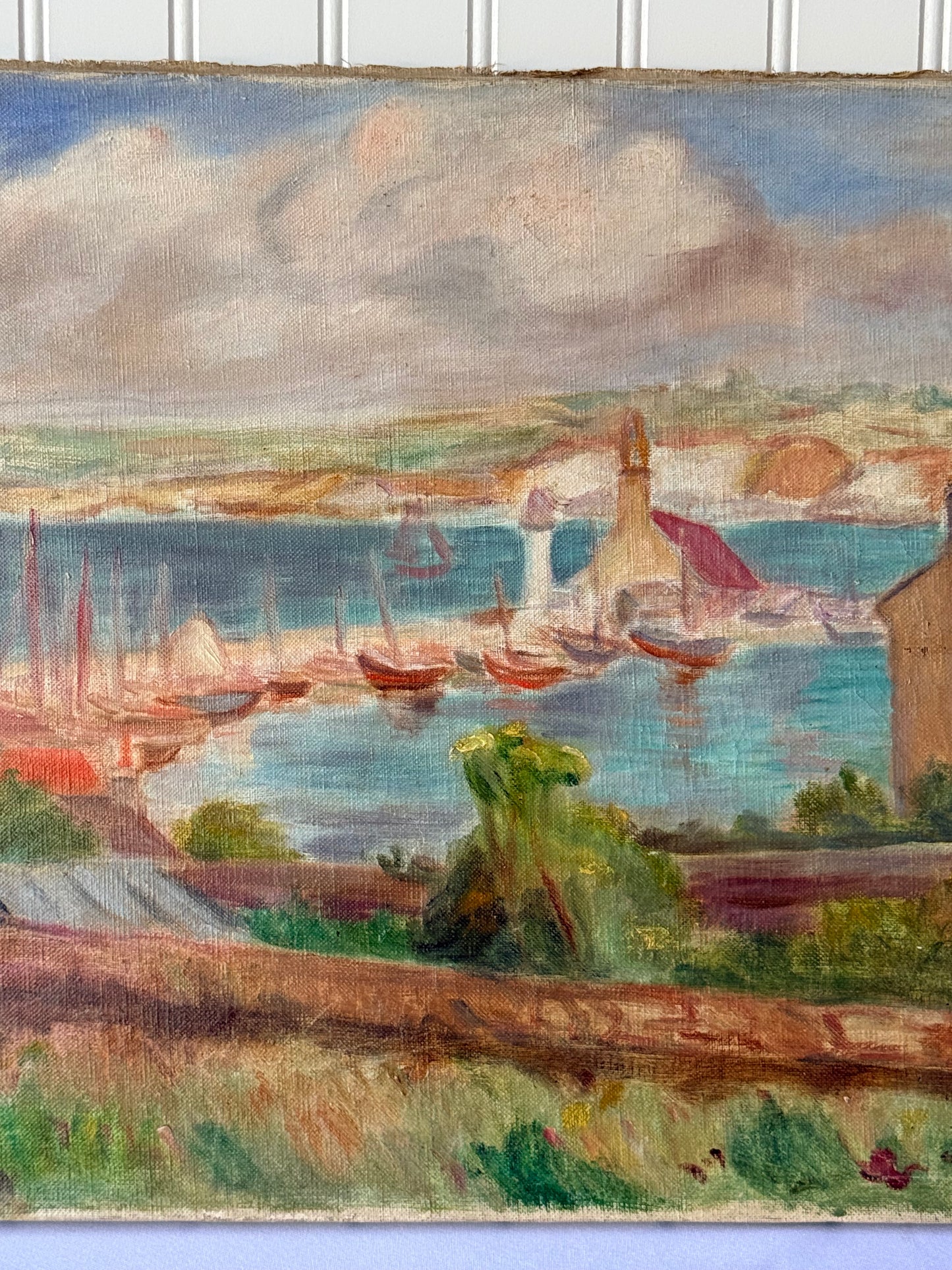 European Seascape Oil Painting, 21”, Cavaillon