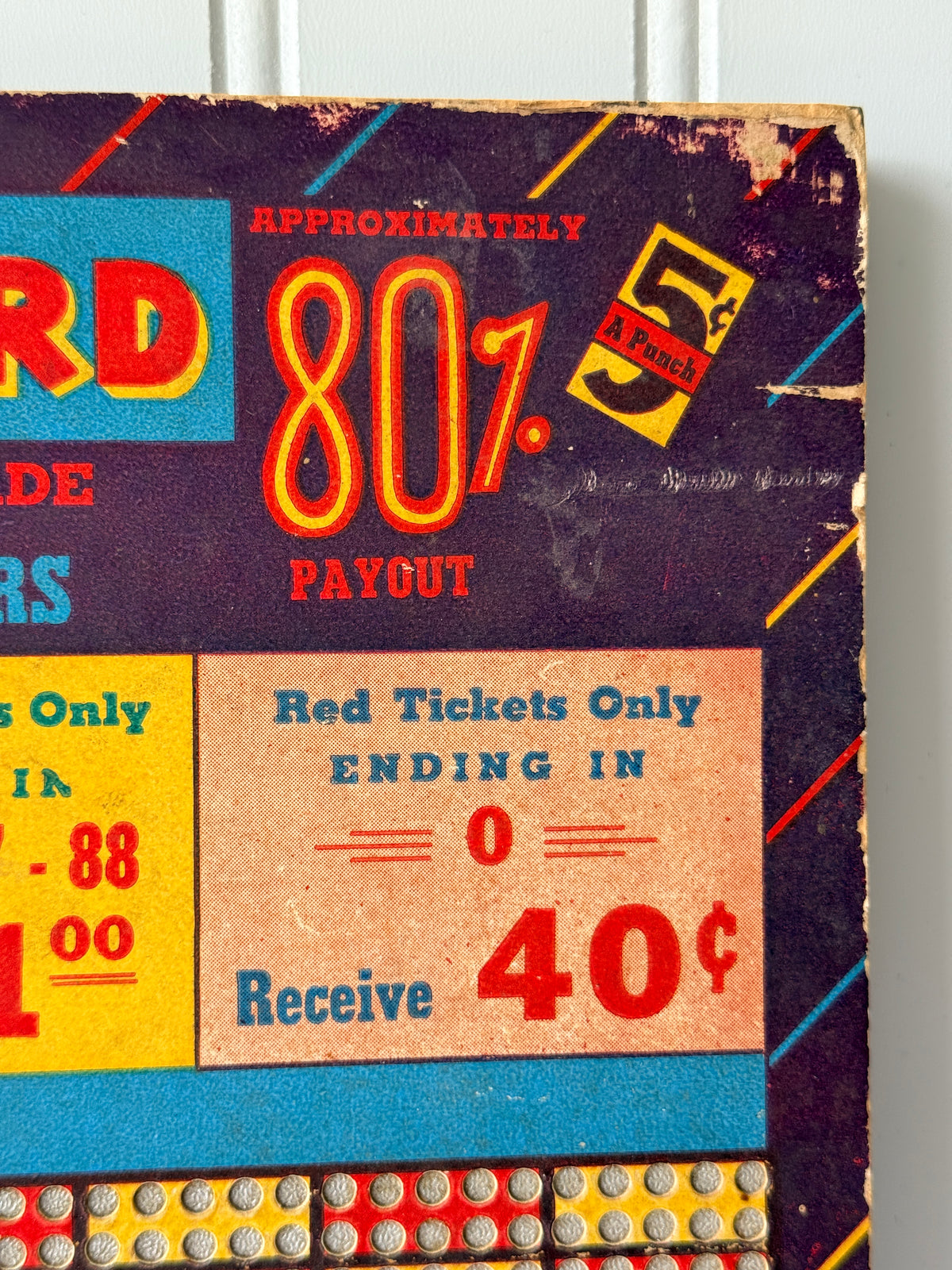 Lu-Lu Ticket Winner Vintage Punch Board