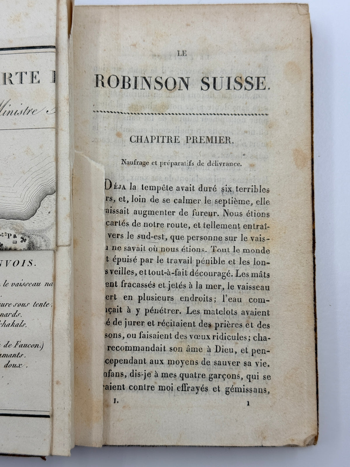 Le Robinson Suisse or Swiss Family Robinson, Vol 1, 1826, French