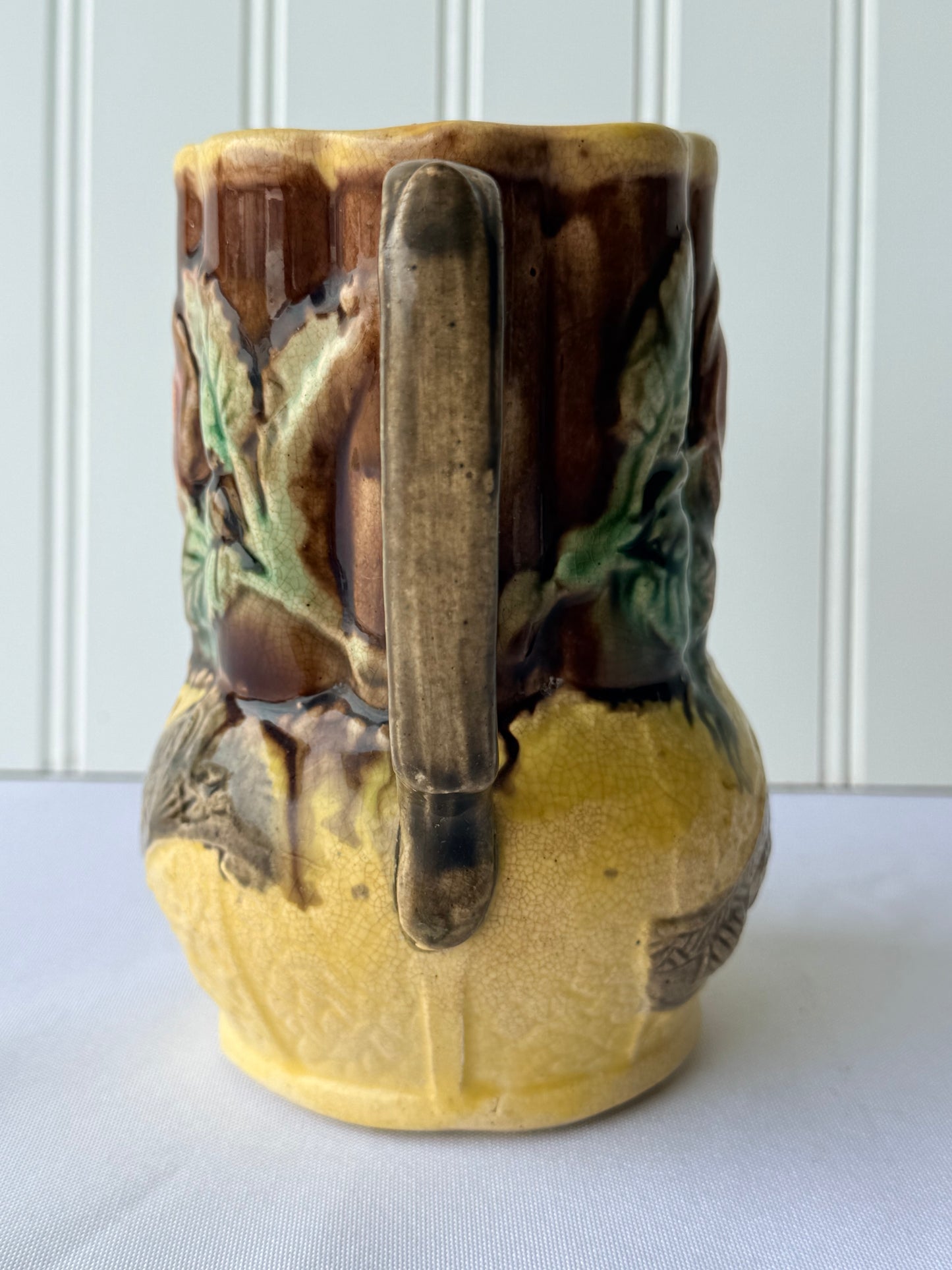 European Majolica Rose Pitcher