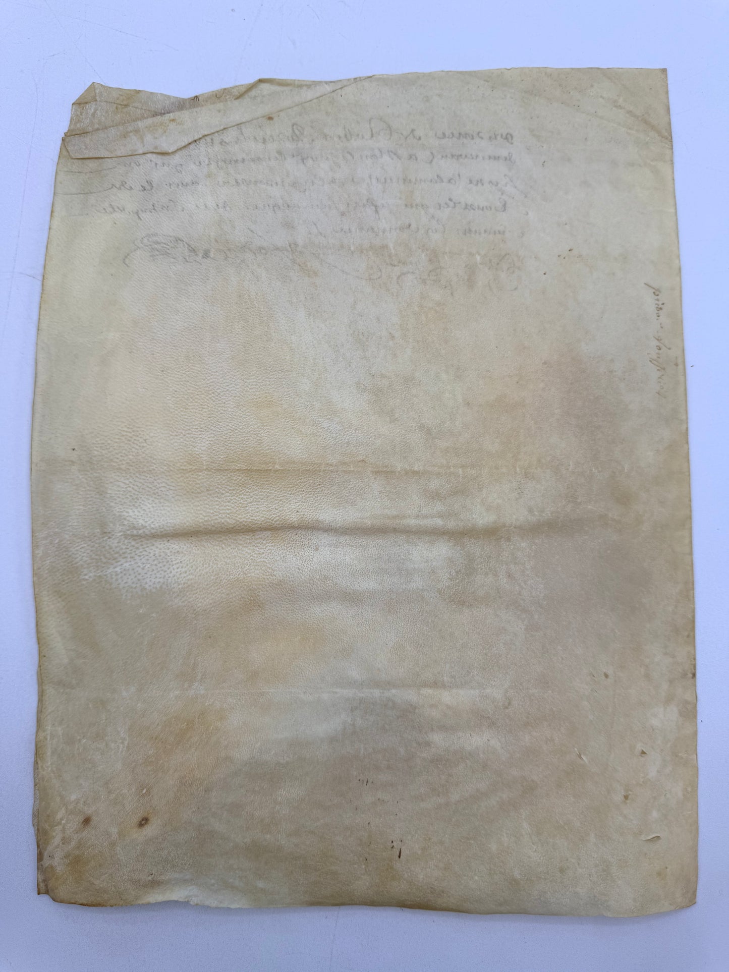 Handwritten French Contract Document on Vellum Paper, 1681