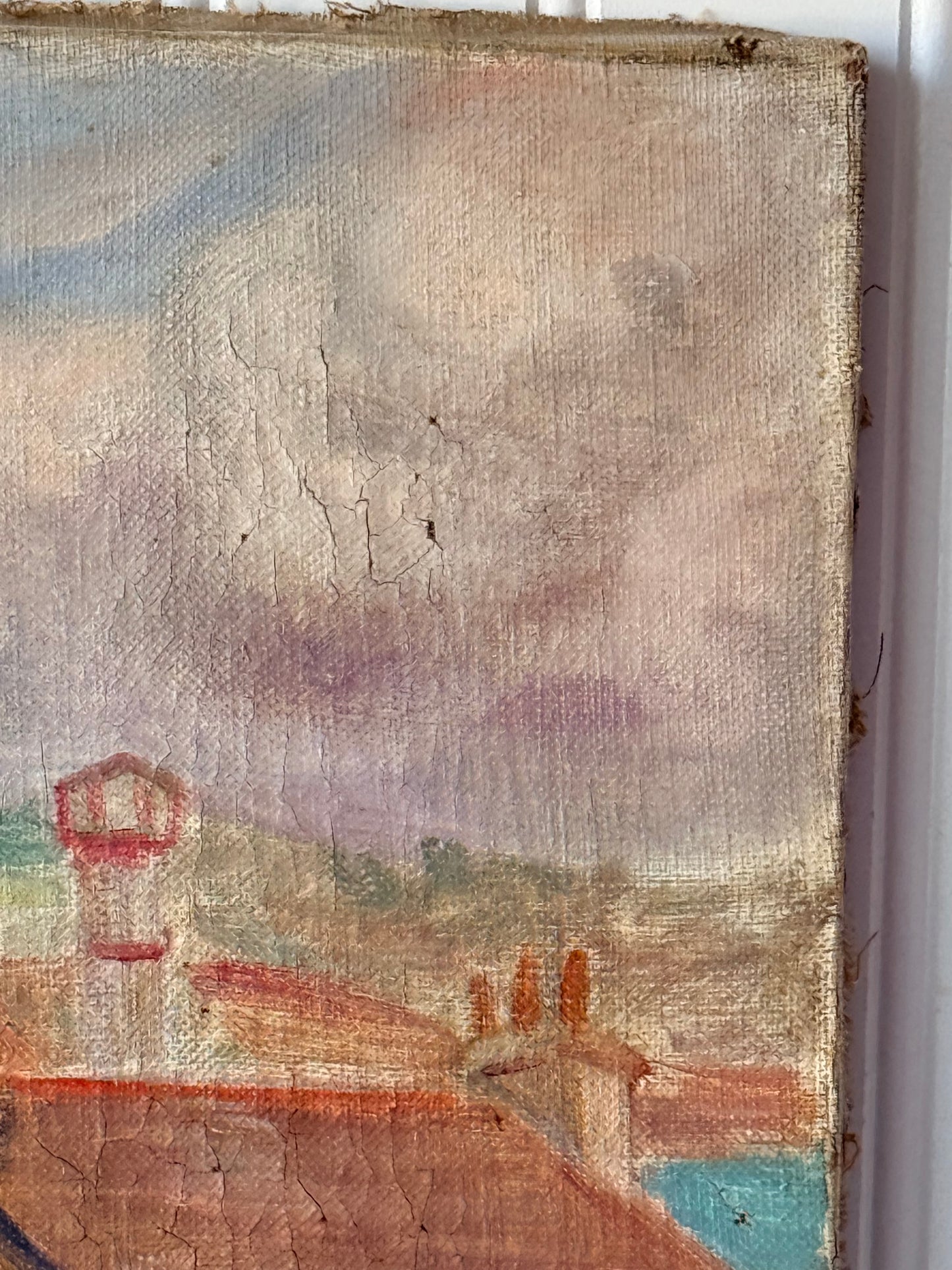 European Seascape Oil Painting, 21”, Cavaillon