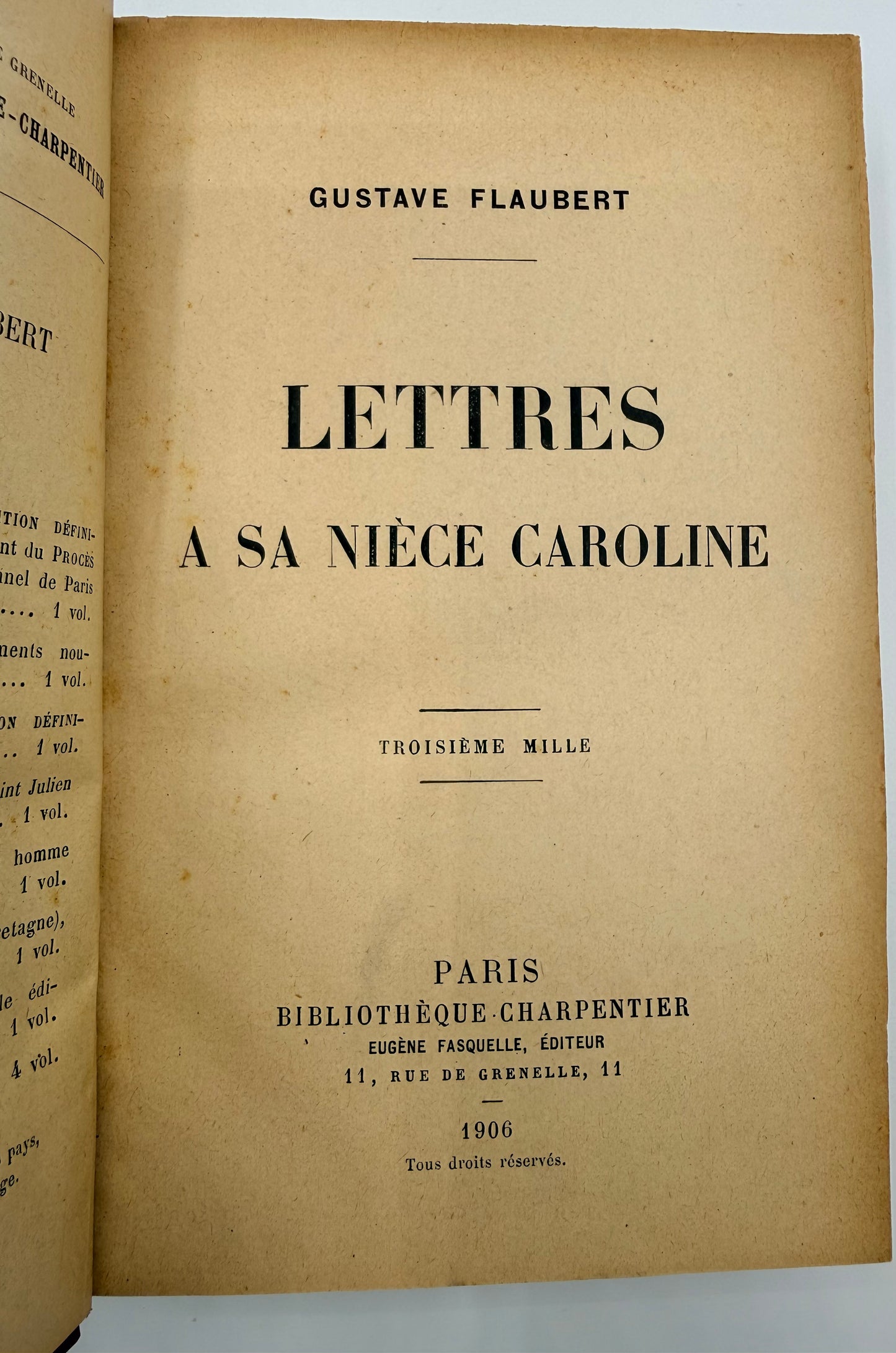 Gustave Flaubert’s Lettres a Sa Niece Caroline, French