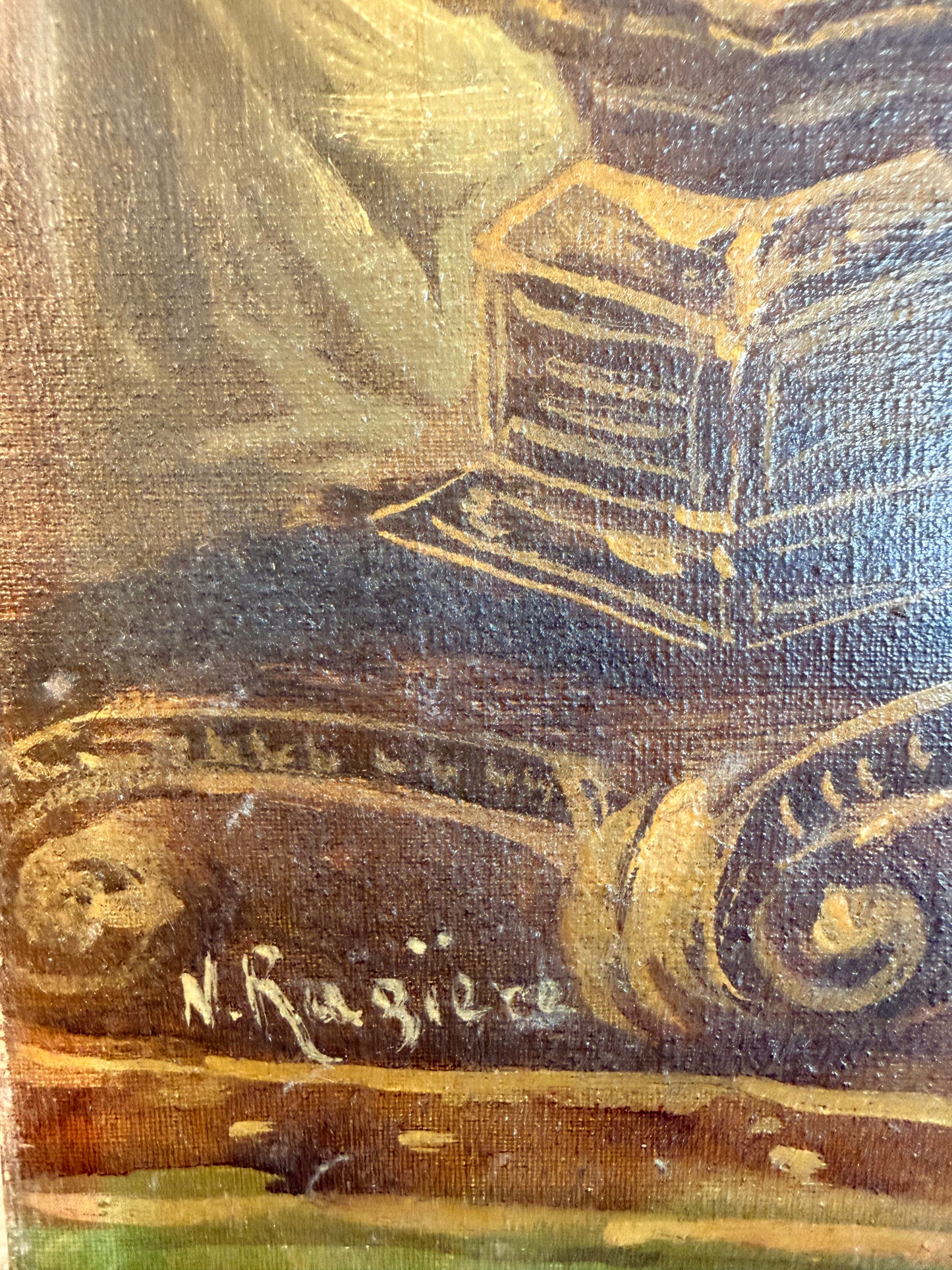 European Antique Oil Painting, 24”