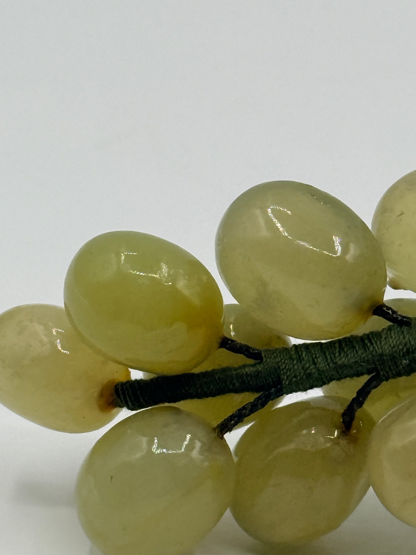 Glass Green Grapes Decor. 6”