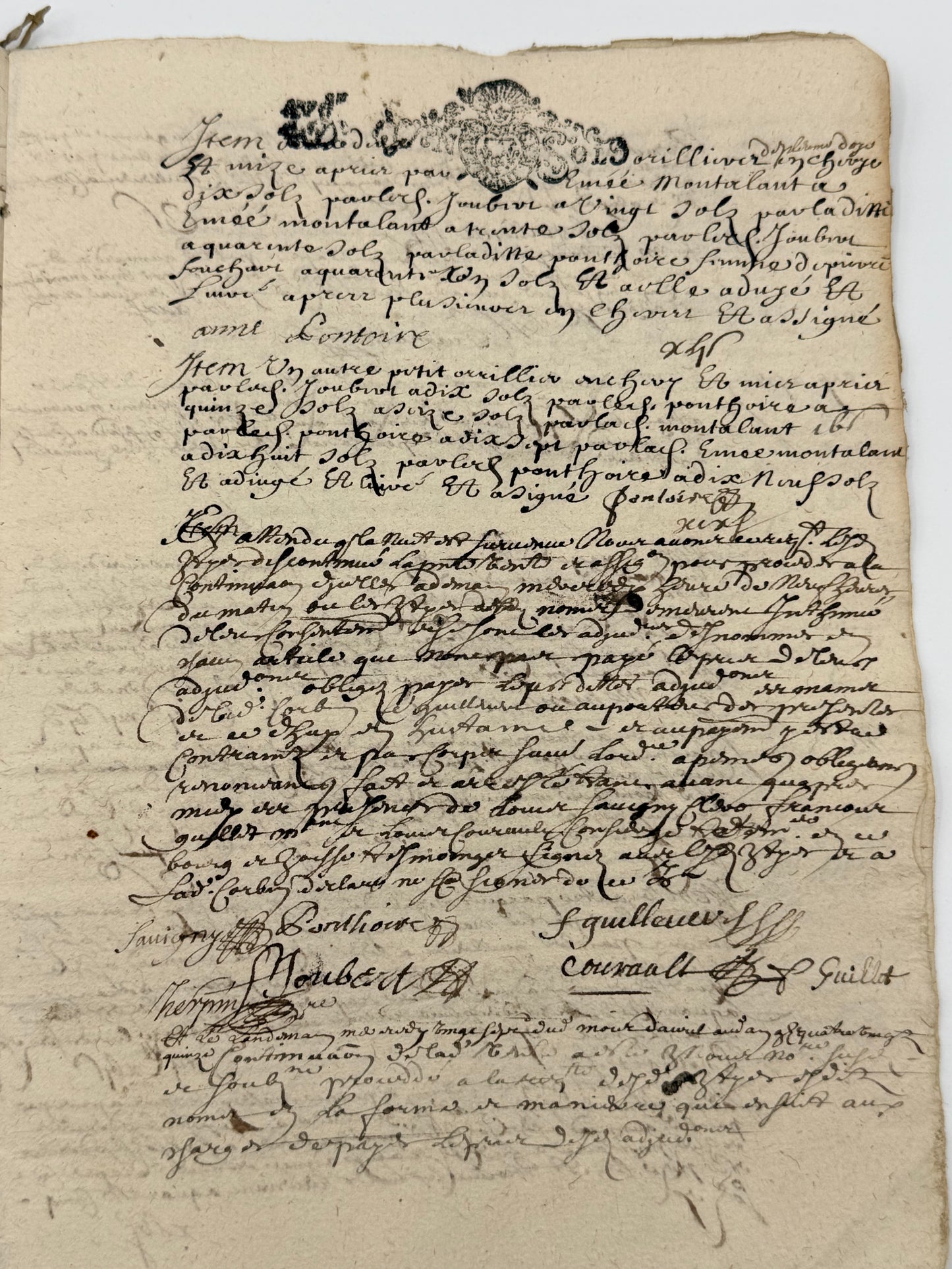 French Handwritten Document, 1695, 16-page
