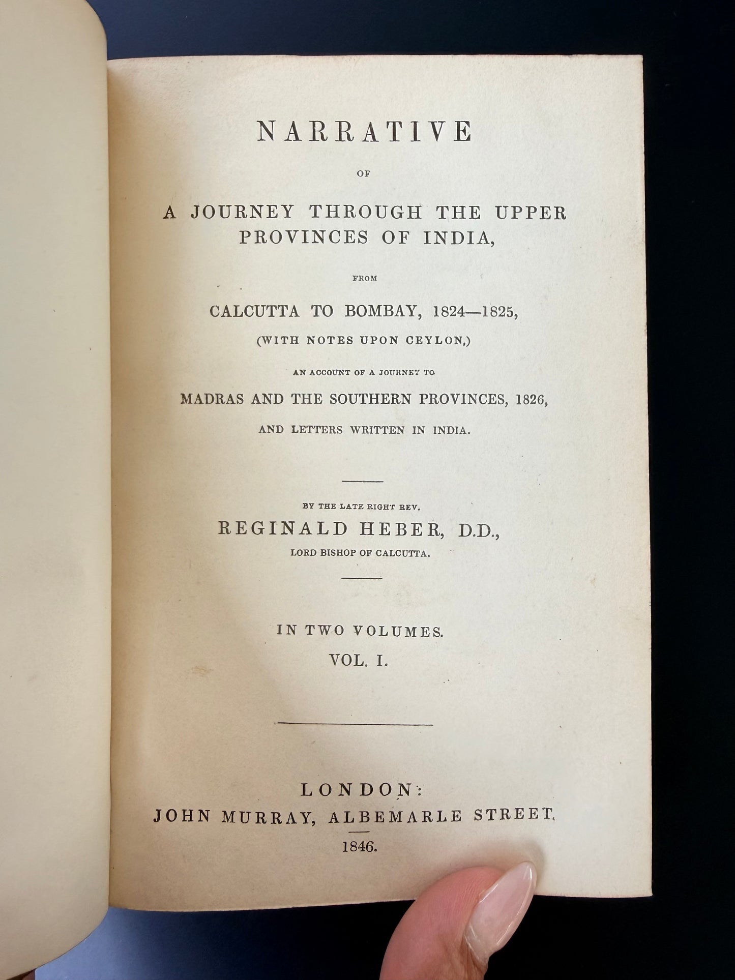 Reginald Heber, Narrative of a Journey Through the Upper Provinces of India, 1846