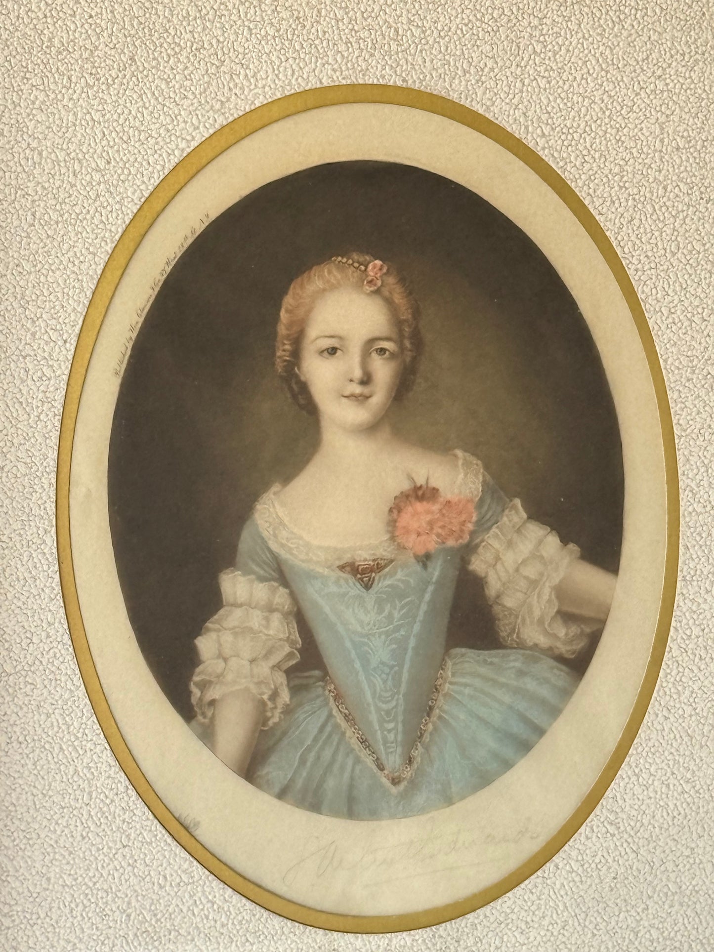 Antique Framed Female Portait, 13”