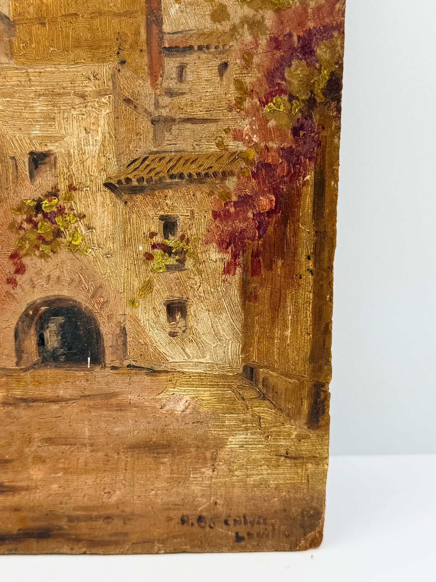European Architectural Street Oil Painting, 7”