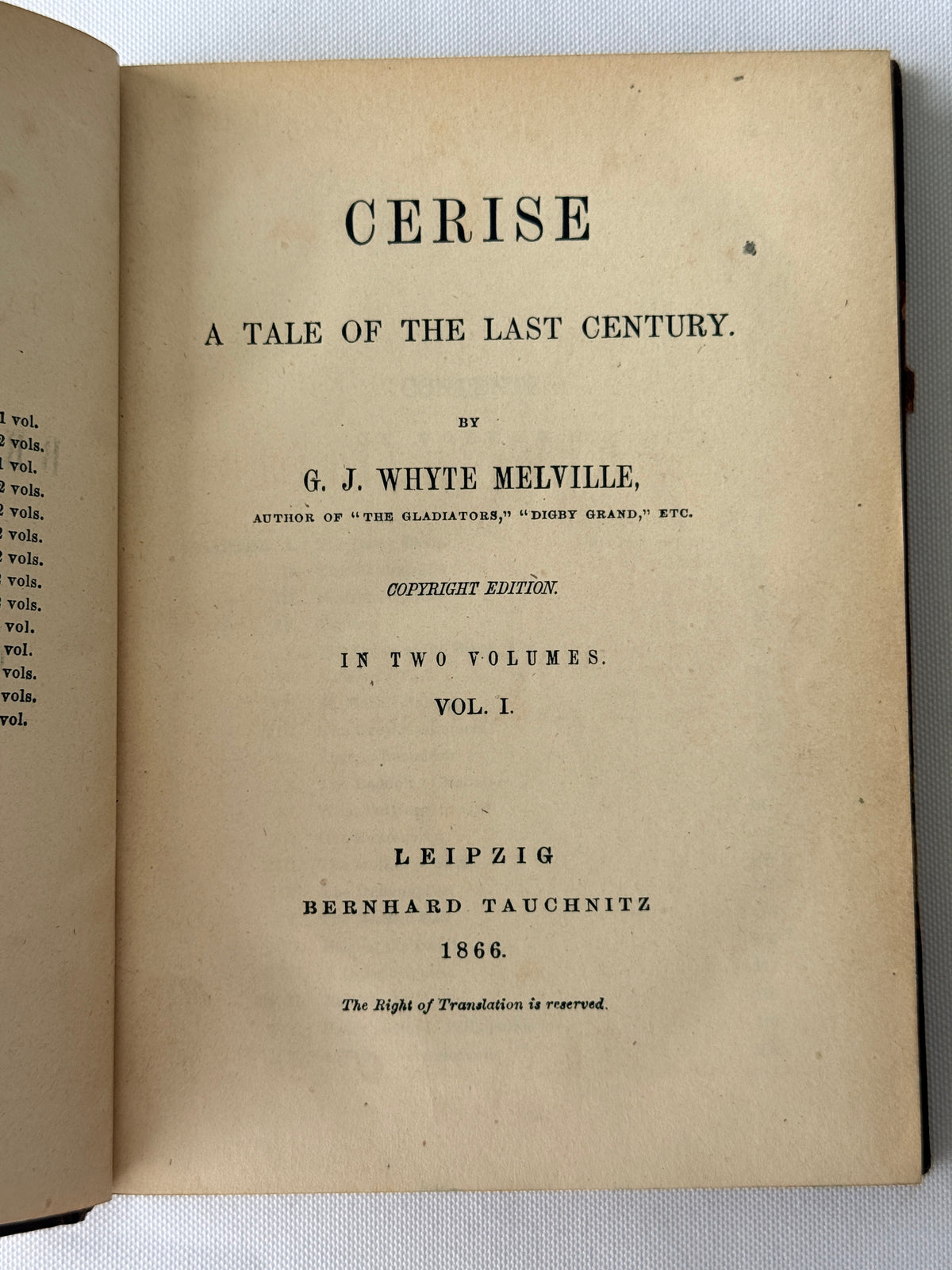Cerise by GJ Whyte Melville, 1866