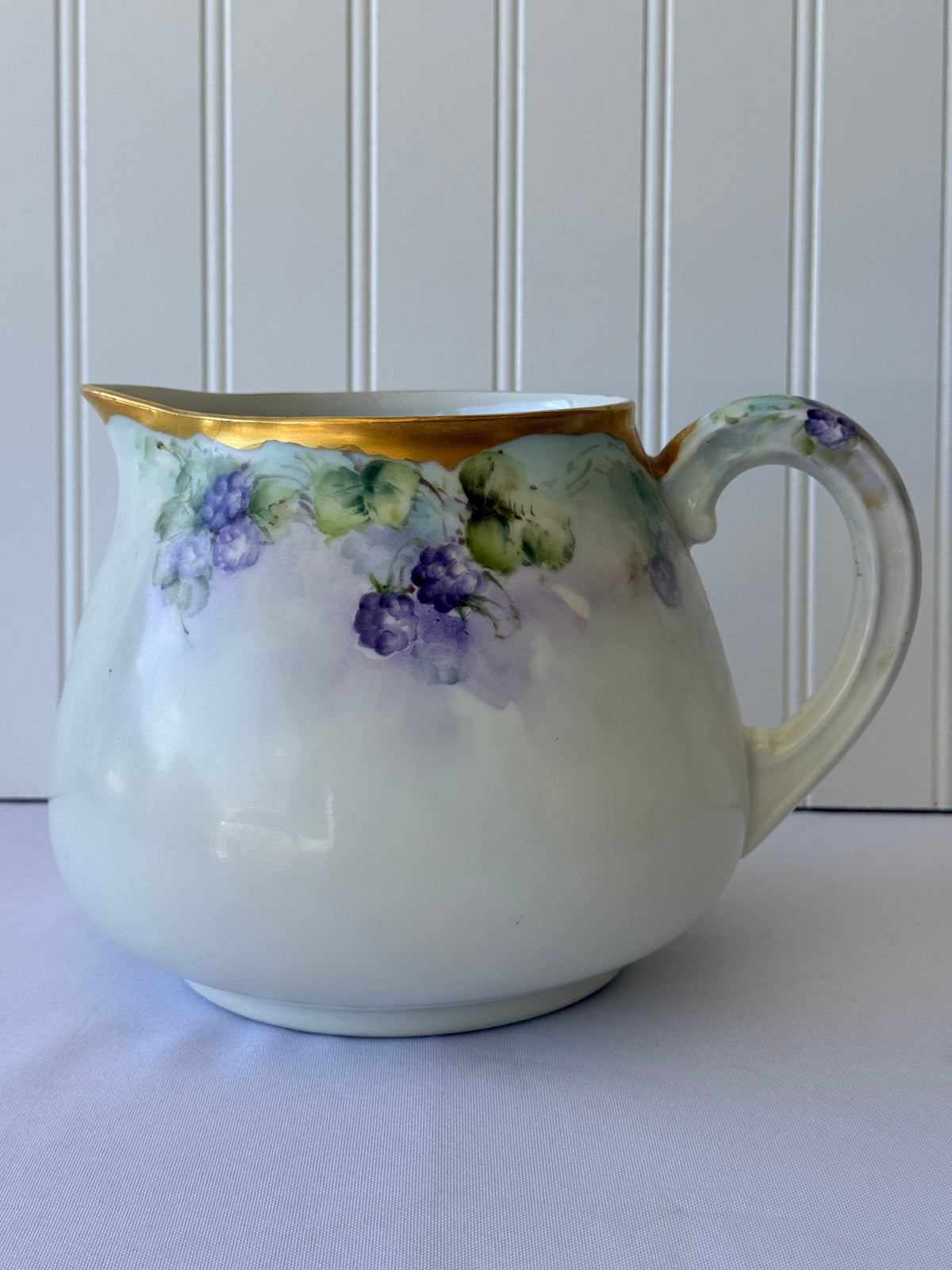 Limoges French Blackberry Hand Painted Pitcher