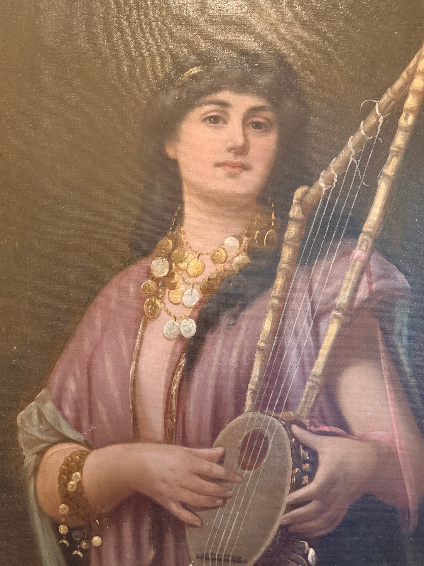 Oil Painting St Cecilia, 19th Century