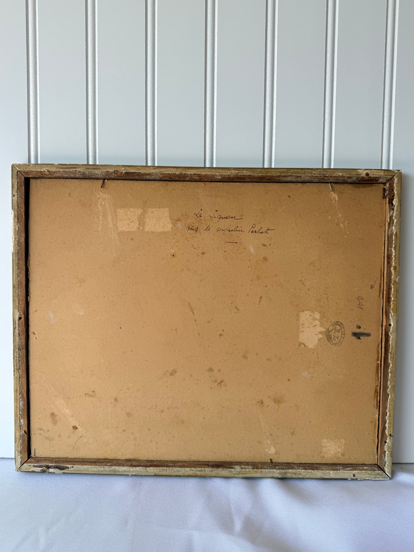 French Antique Landscape Painting, 12”