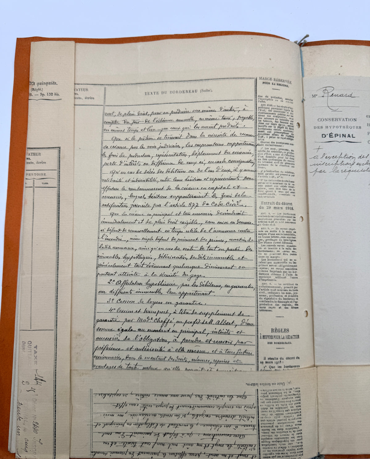 French Vintage Handwritten Bond Document, 1931