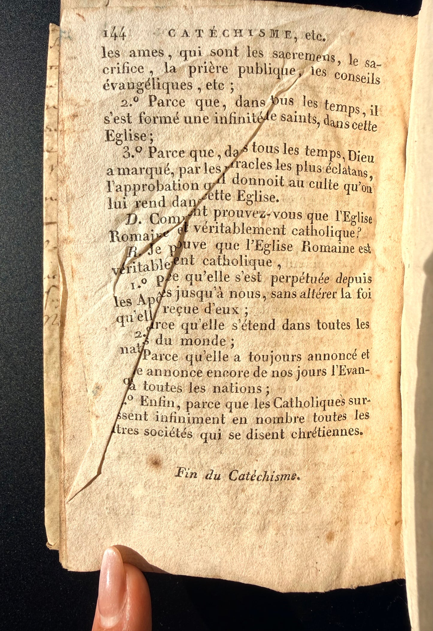 Catchism: Reasoning on the Foundations, 1815, French