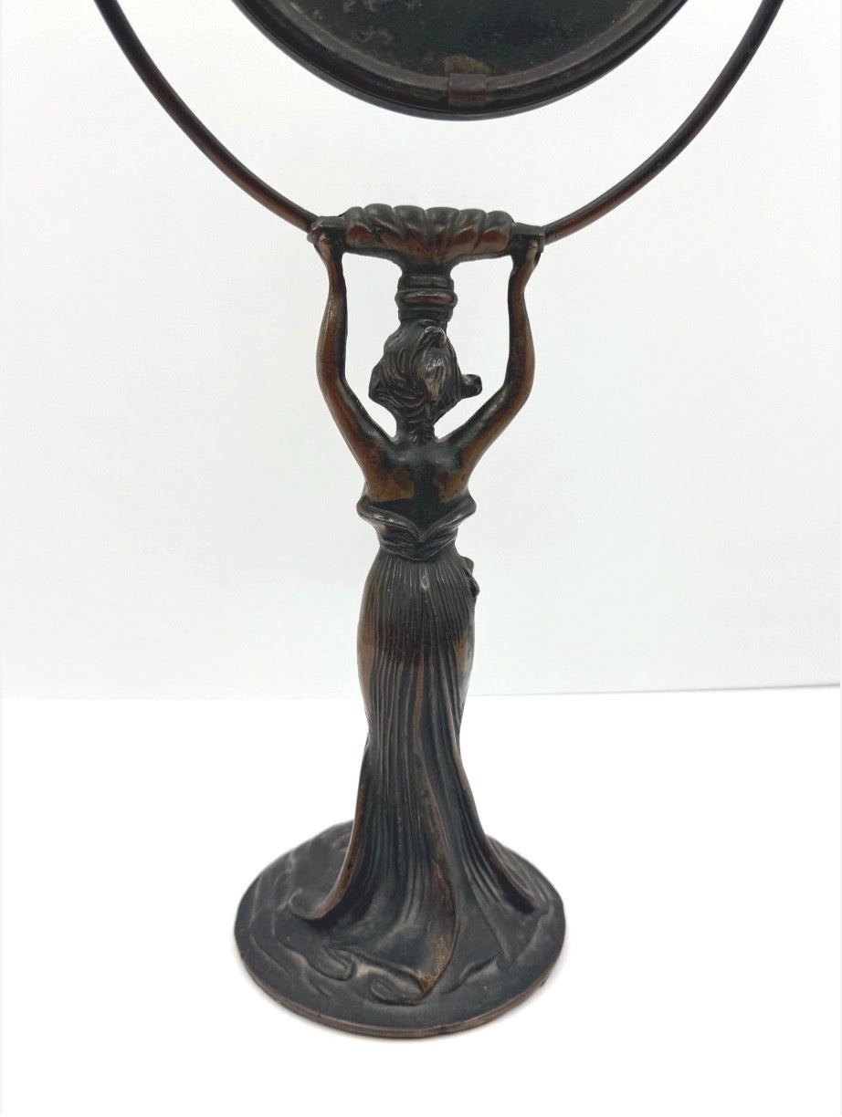 Art Nouveau Style Vintage Vanity Mirror with Female