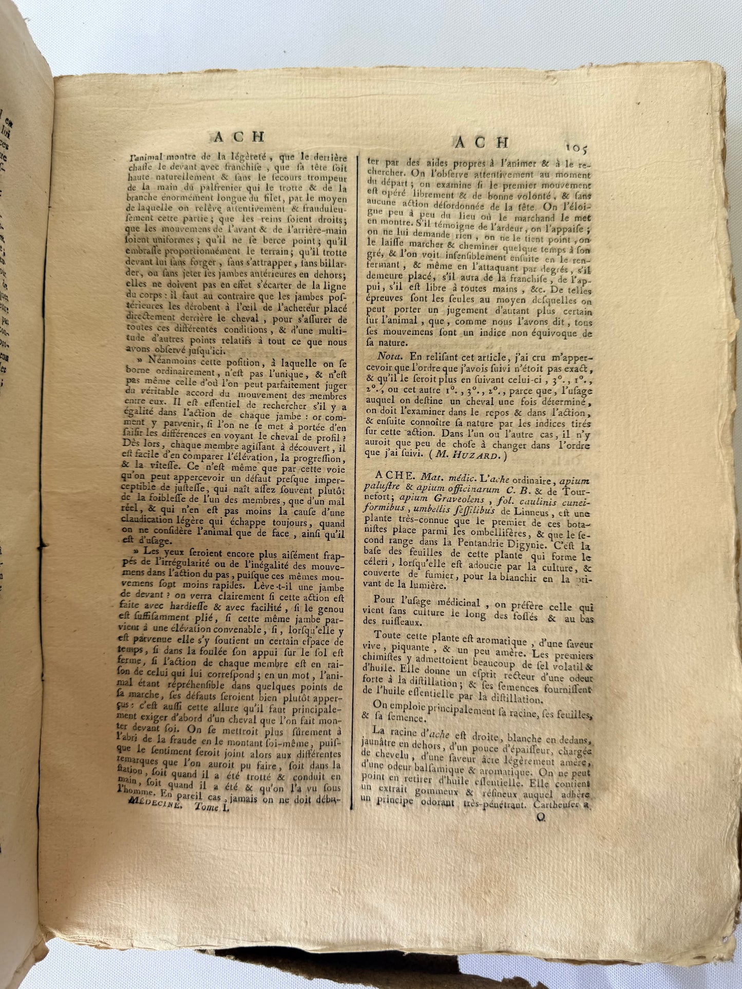 Large French Medical Dictionary Encyclopedia, 1787