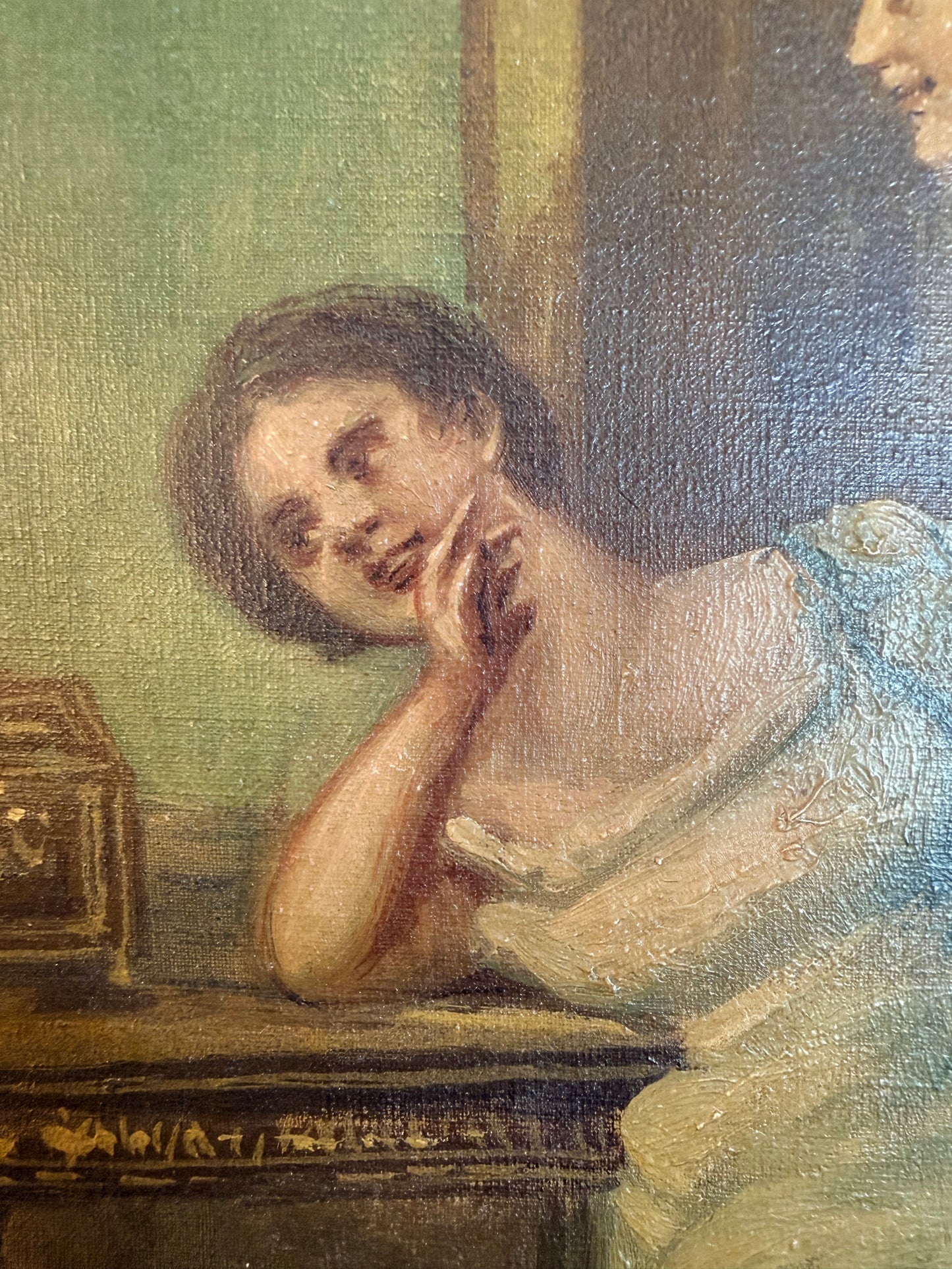 European Antique Oil Painting, 24”