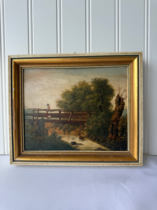 Wilhelm Busch Landscape Oil Painting, German Artist (1832-1908) DSM Vintage