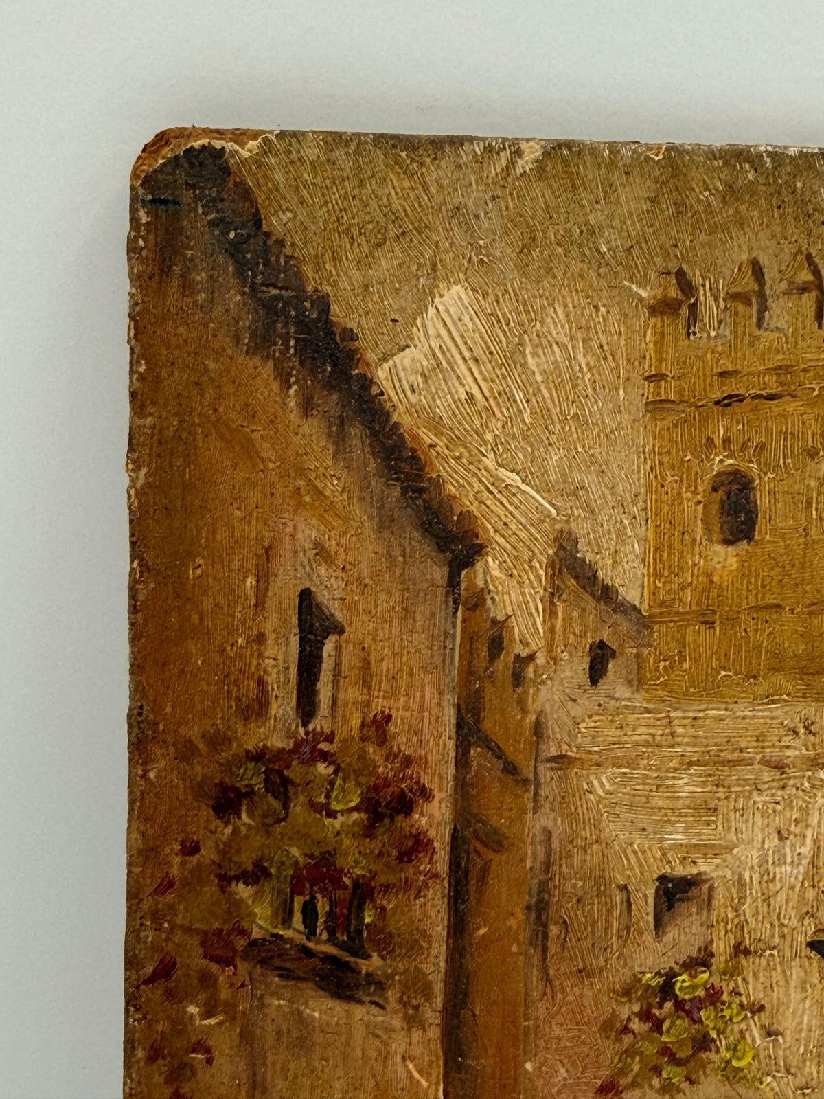 European Architectural Street Oil Painting, 7”