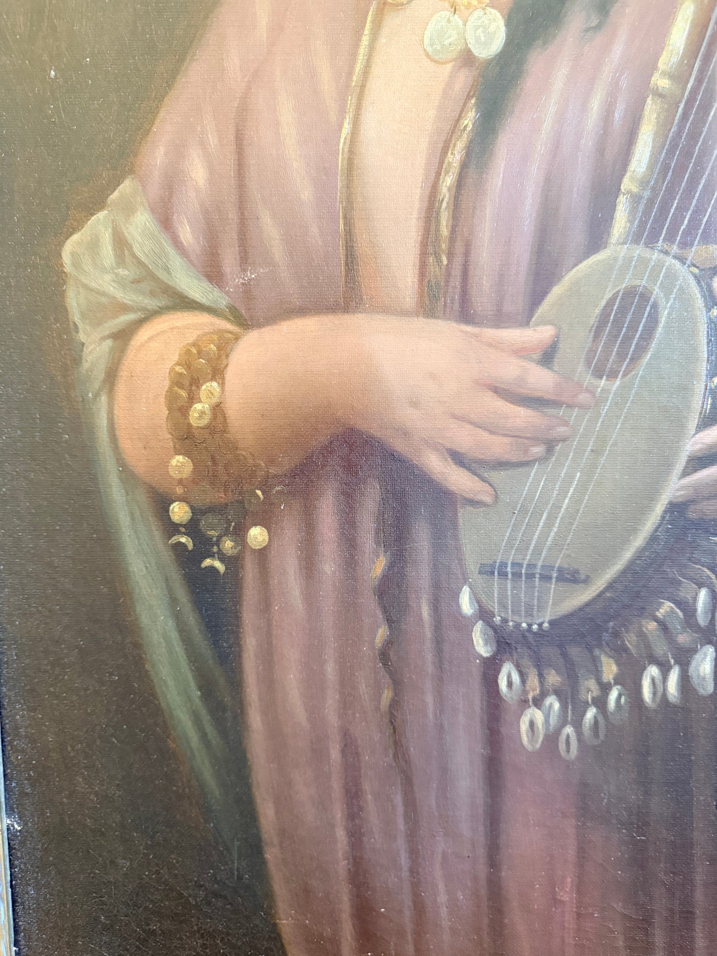 Oil Painting St Cecilia, 19th Century