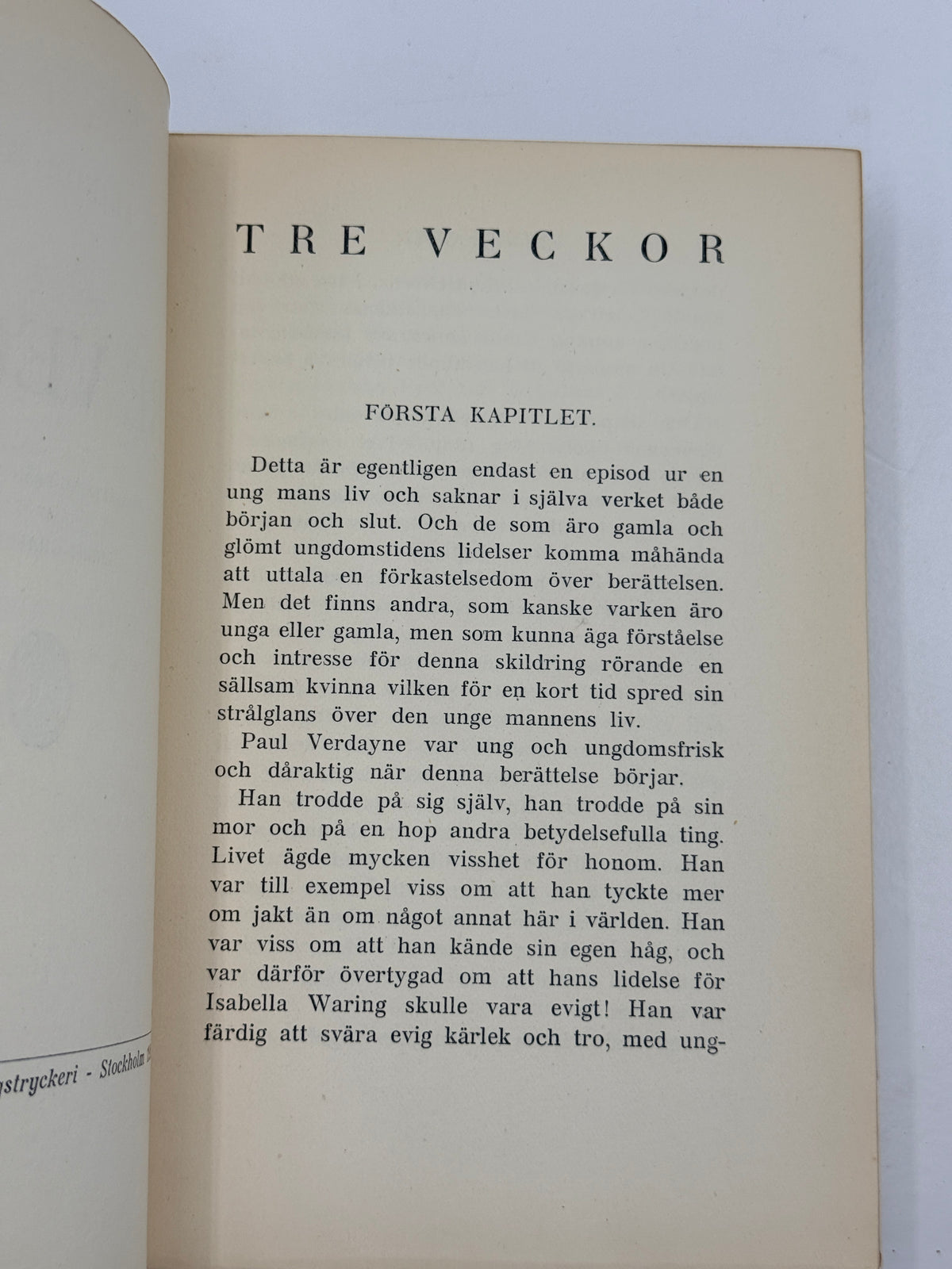 Tre Veckor by Elinor Glyn, Swedish