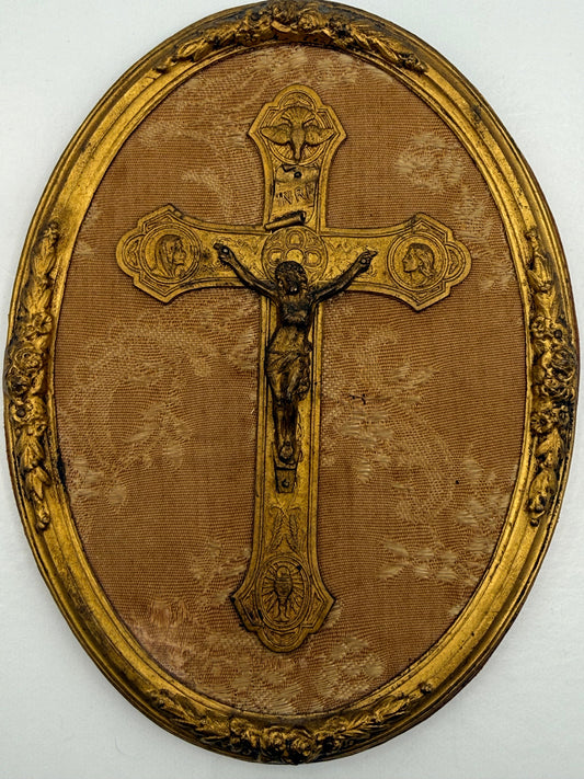 Bronze Style Religious Crucifix Wall Plaque, Christ Wall Art DSM Vintage