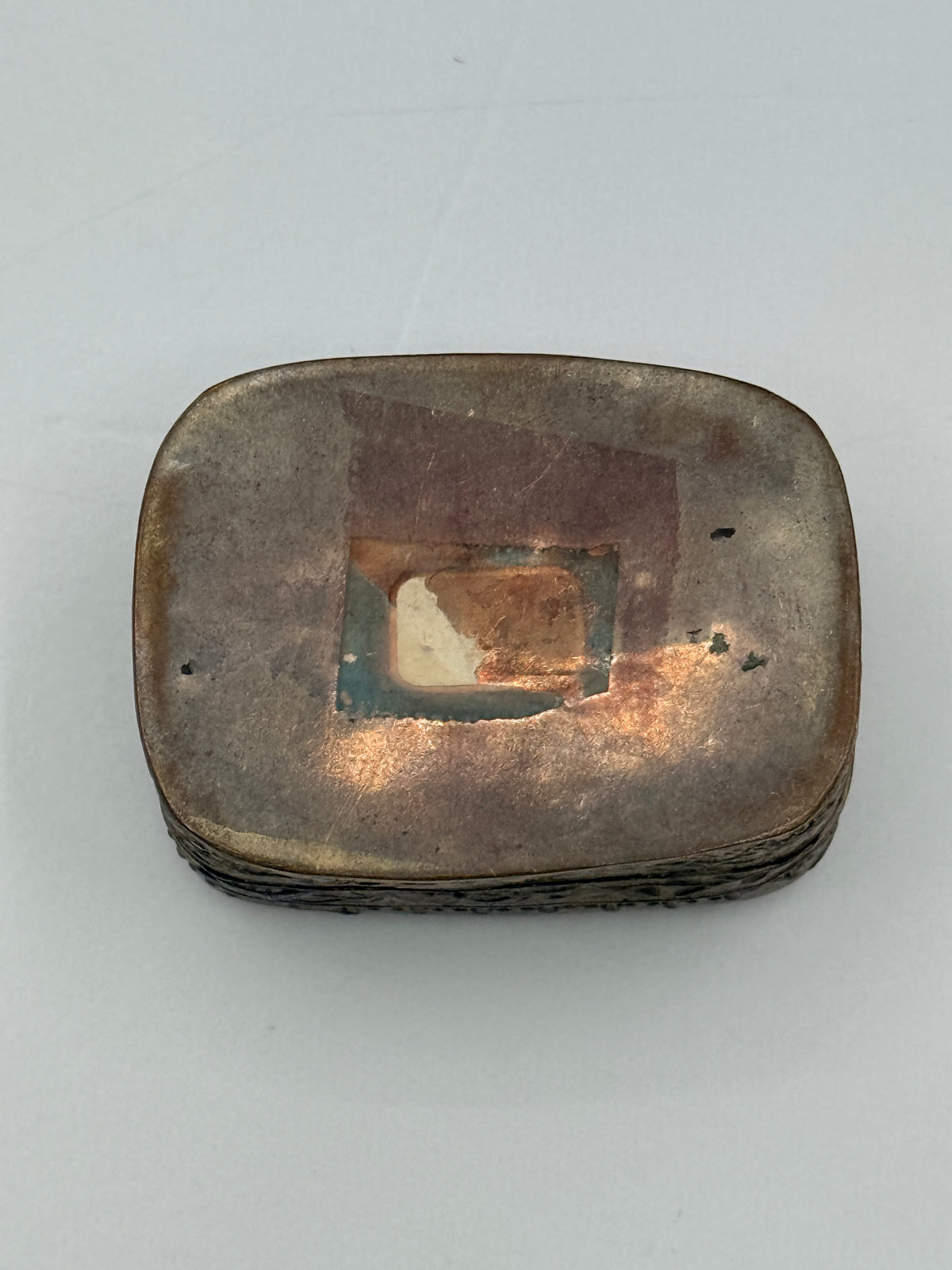 Small Red Decorative Metal Trinket Ring Box, 2"
