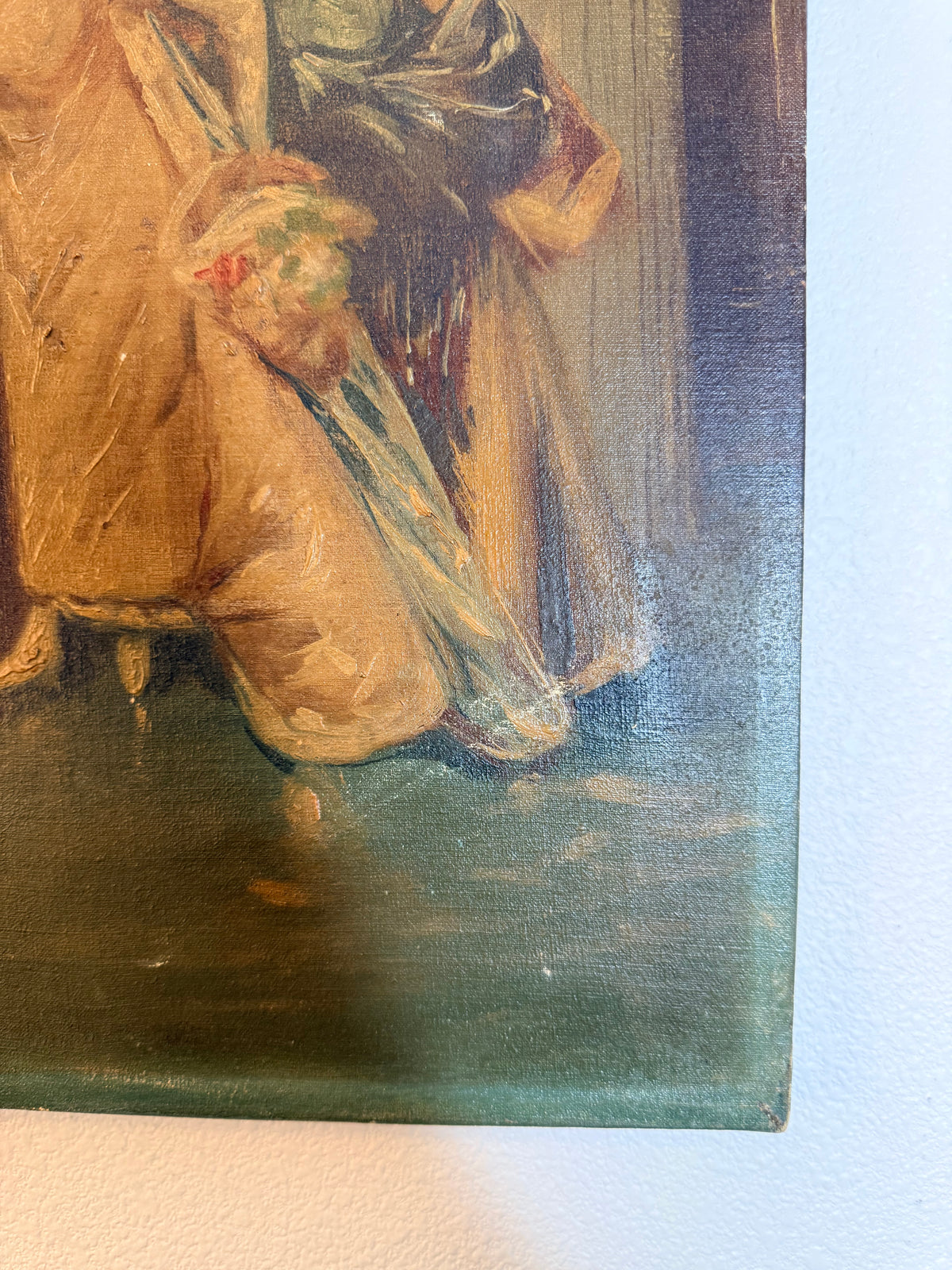 European Antique Oil Painting, 24”