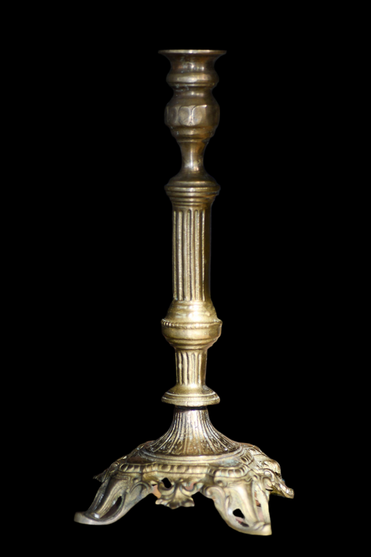 Antique Ornate Candlestick, 11"