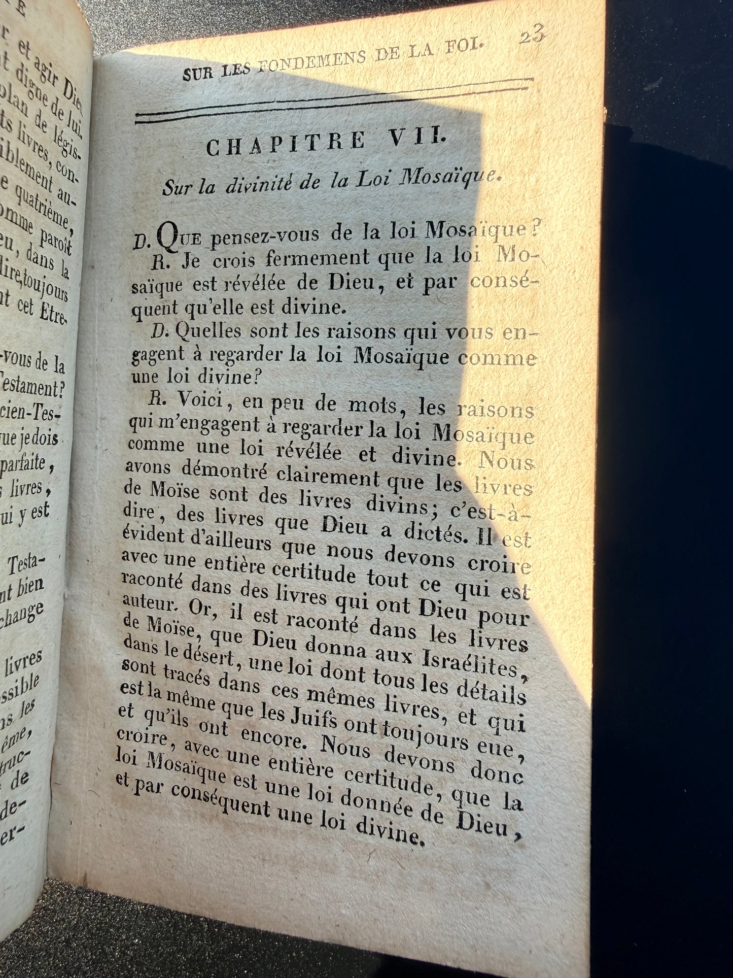 Catchism: Reasoning on the Foundations, 1815, French