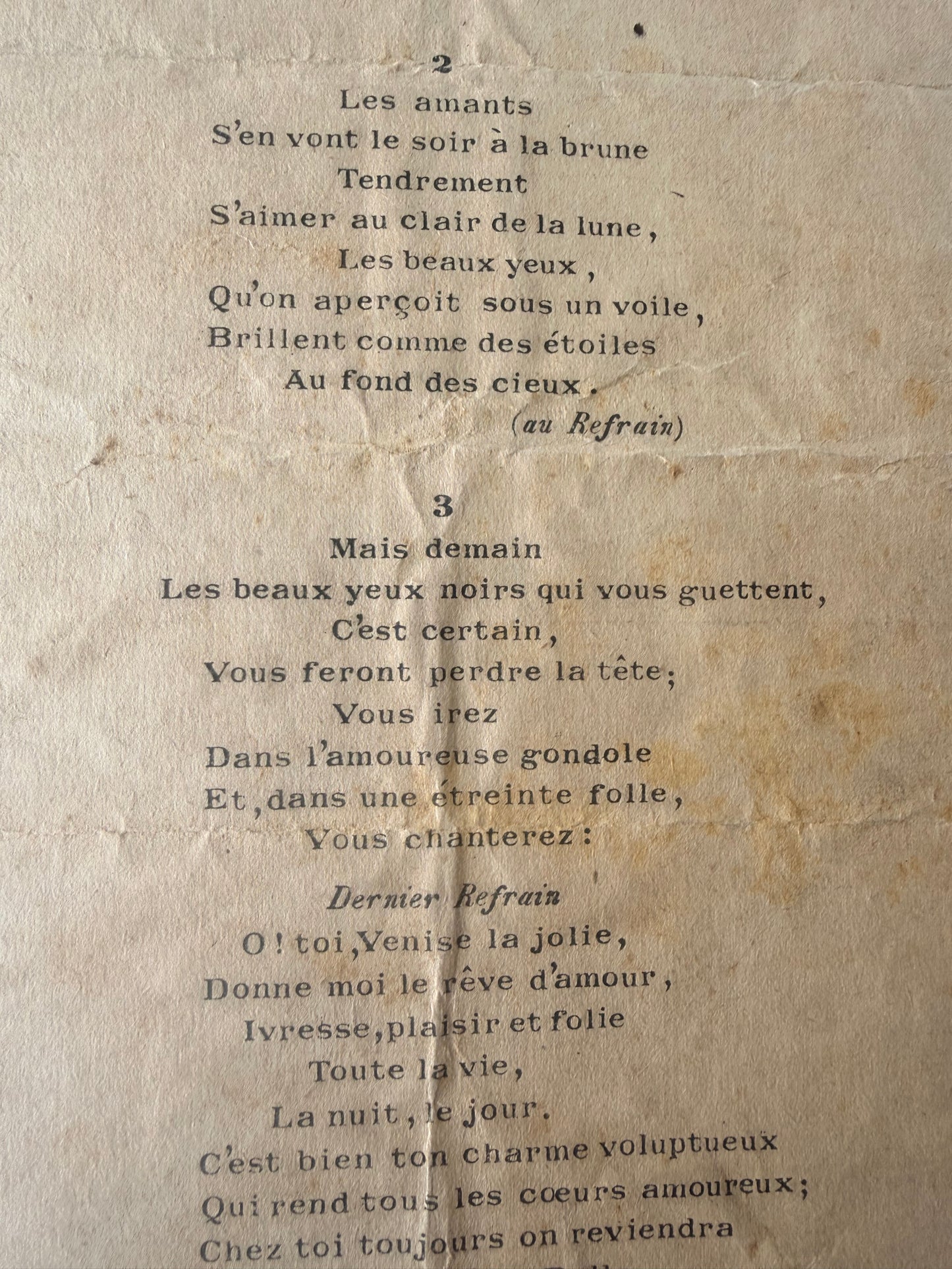 Vintage Floral French Canadian Sheet Music Ephemera