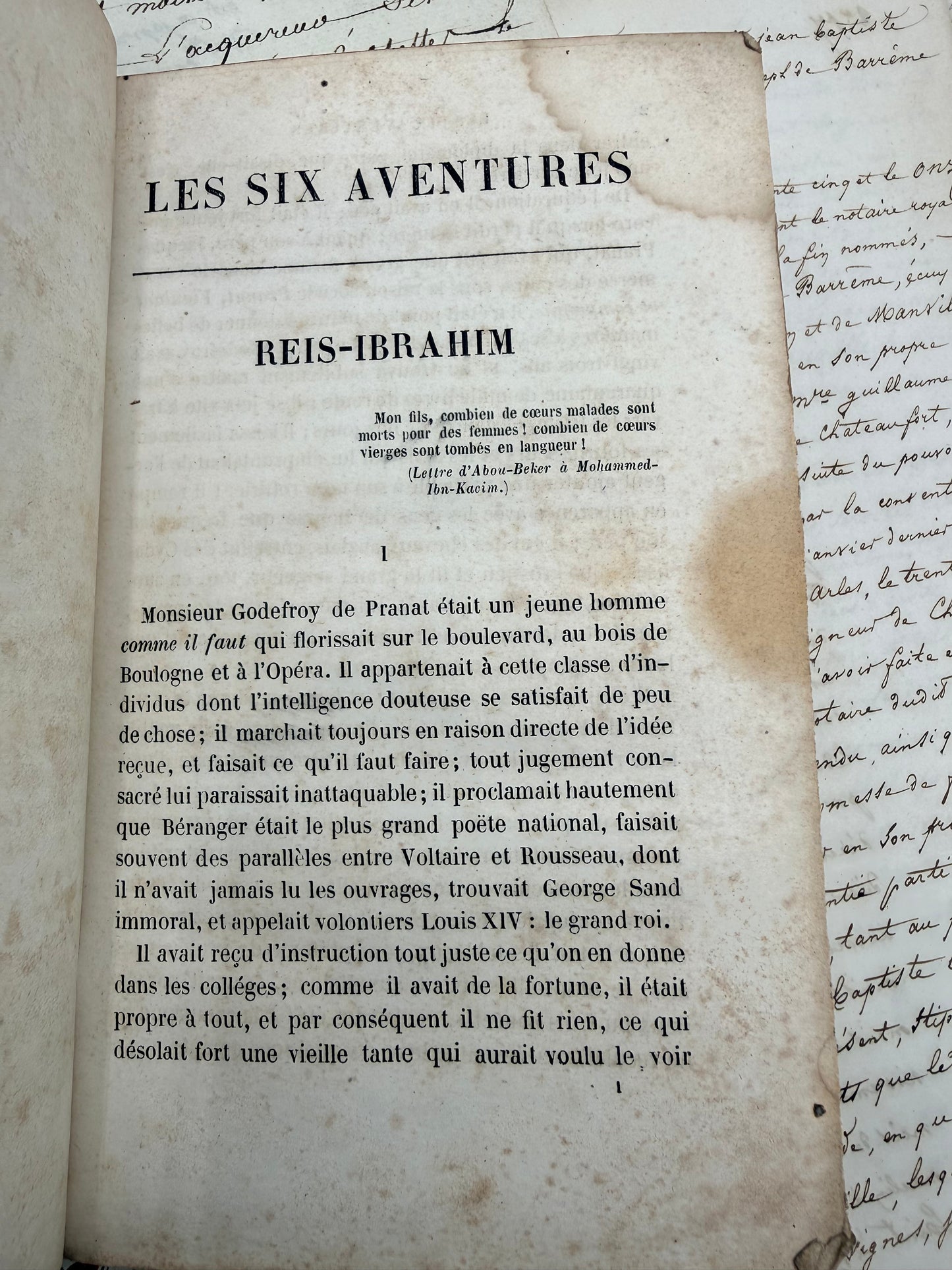 The Six Adventures, 1857, French